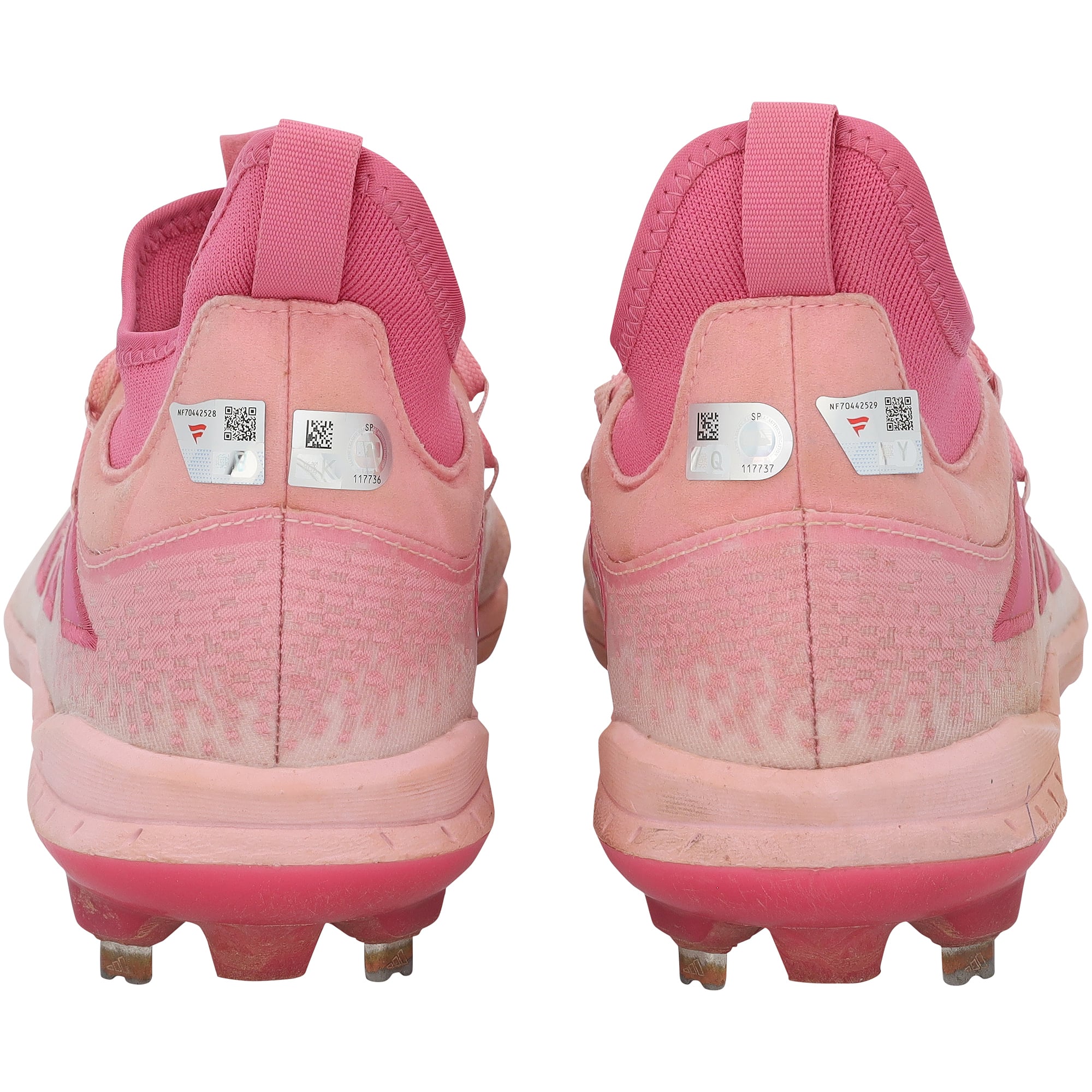 Crampons roses adidas portés en match par Jackson Holliday des Orioles de Baltimore lors de la saison 2025 de la MLB, authentifiés - NF70442528-29