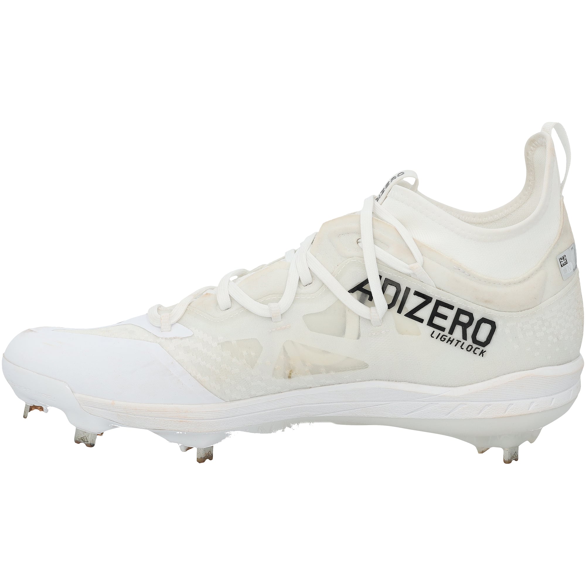 Crampons blancs adidas portés en match par Jackson Holliday des Orioles de Baltimore lors de la saison 2025 de la MLB, authentifiés - NF70442484-85