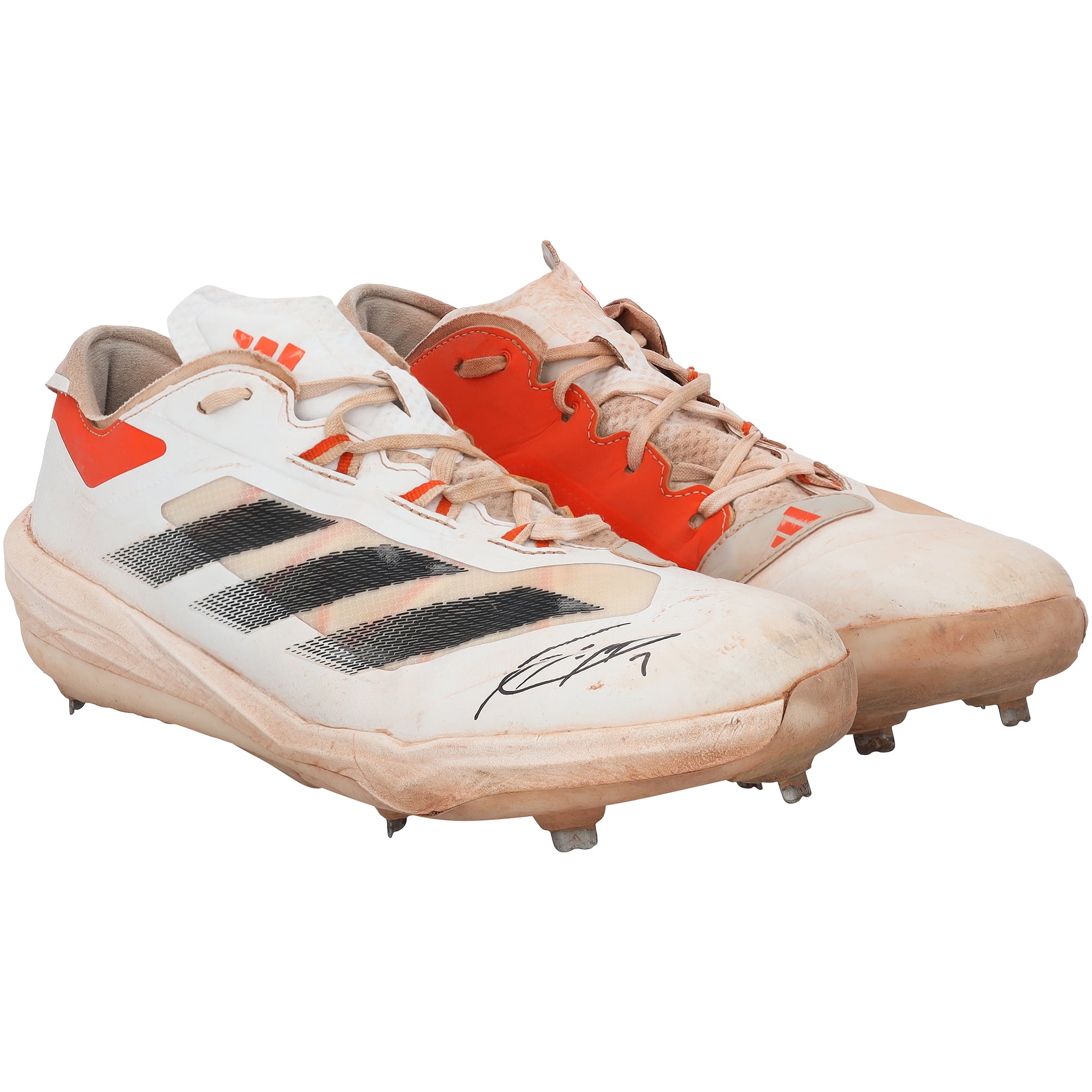 Jackson Holliday Baltimore Orioles Autographed Game-Used White/Orange adidas Cleats vs. Toronto Blue Jays on July 30, 2025