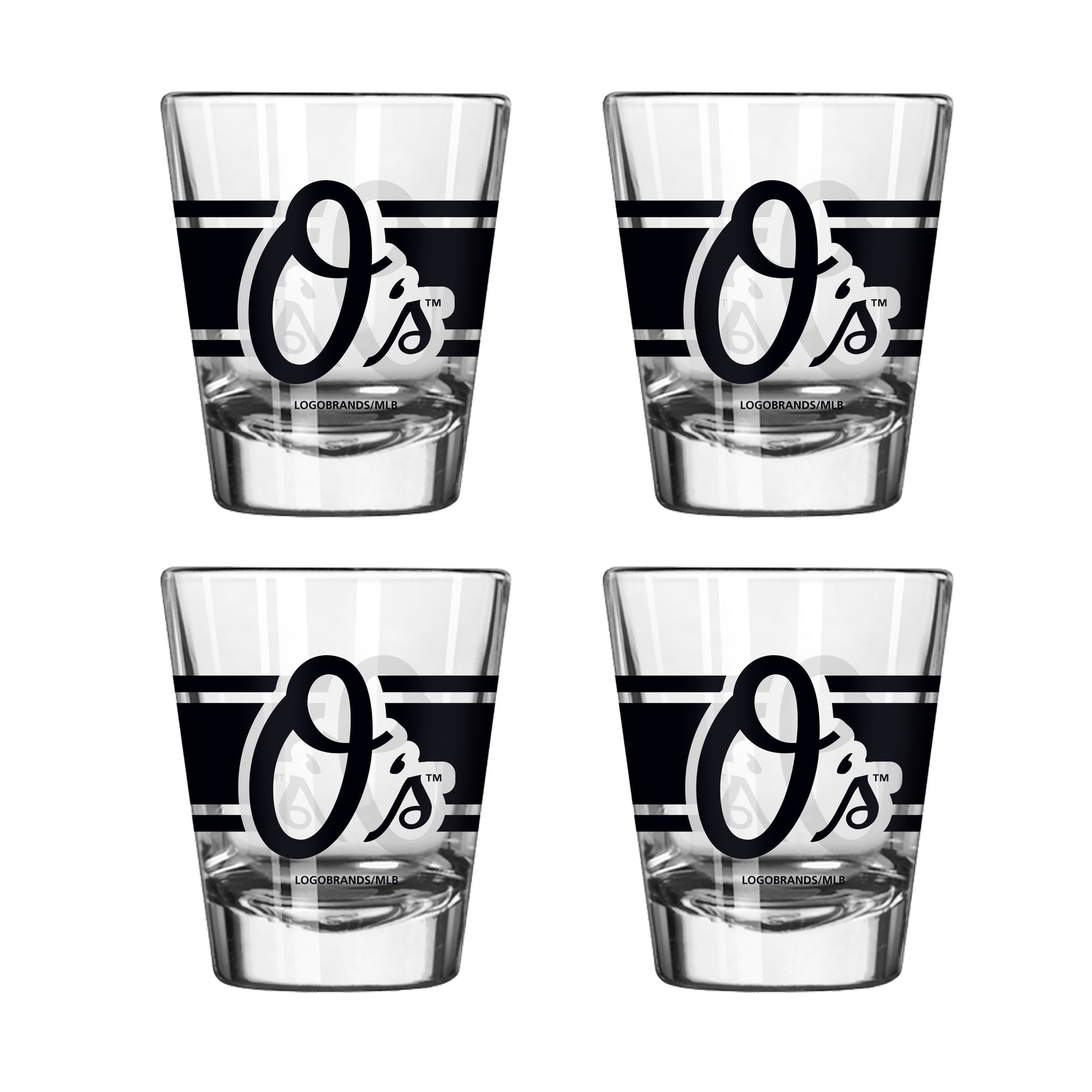 Logo Brands Baltimore Orioles Four-Piece Stripe Shot Glass Set
