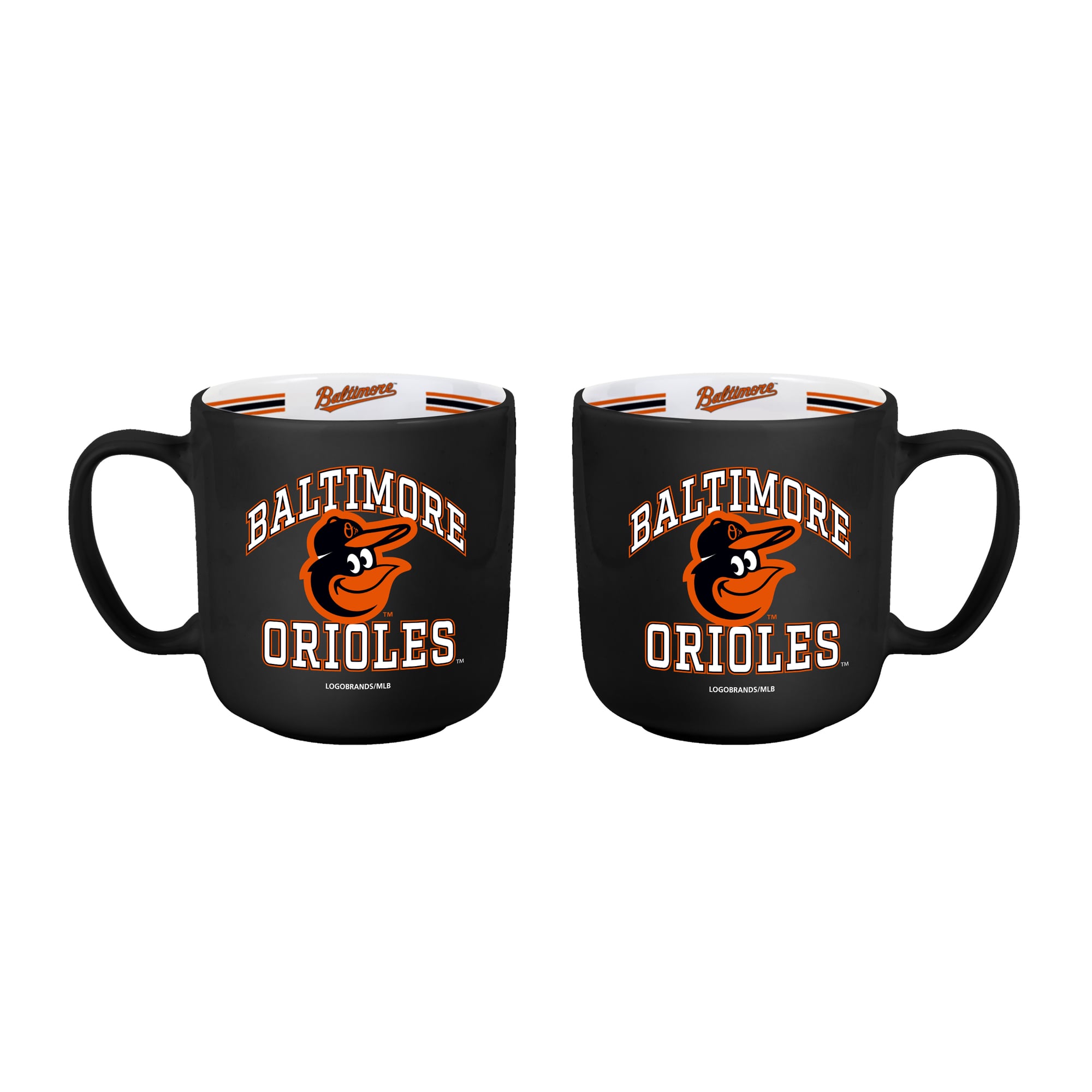 Ensemble de deux tasses rayées de 44 cl (15 oz) Logo Brands Baltimore Orioles