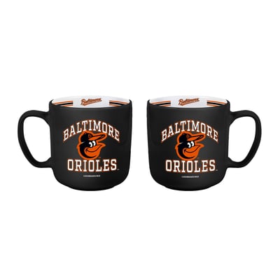 Baltimore Orioles Logo Brands Two-Piece 15oz. Stripe Mug Set