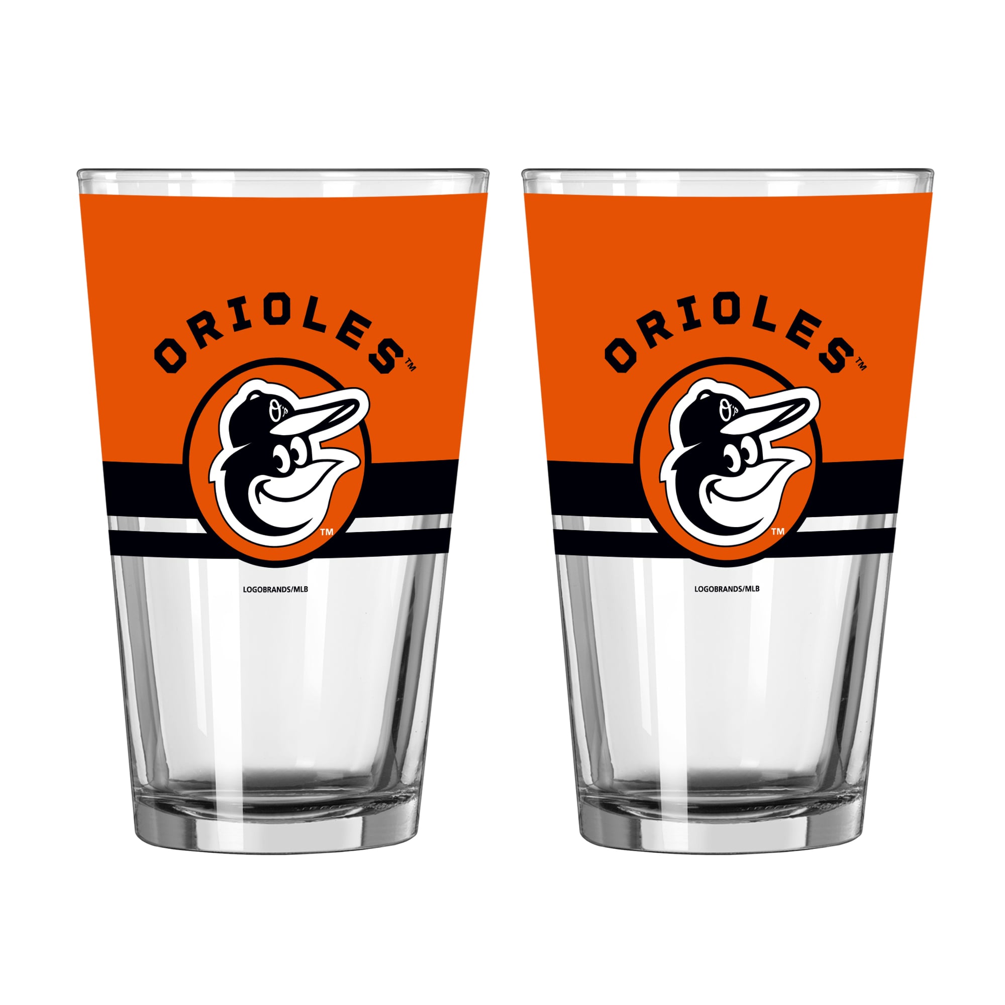 Ensemble de deux verres à bière Horizon de 473 ml (16 oz) Logo Brands Baltimore Orioles