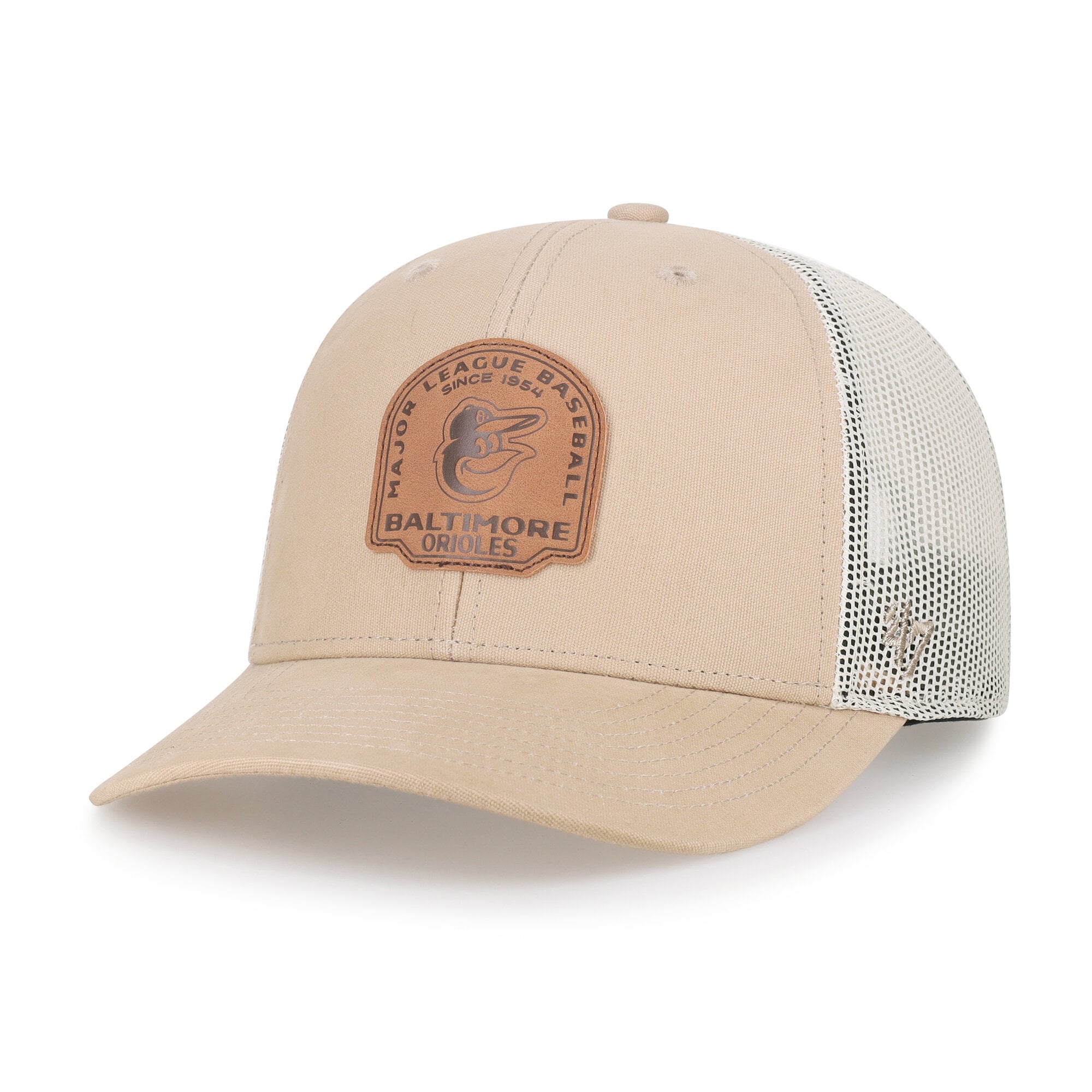 Casquette trucker snapback kaki Baltimore Orioles '47 pour homme