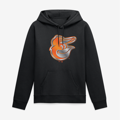 Baltimore Orioles Big & Tall Metallic Mascot Hoodie - Black