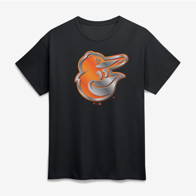 Baltimore Orioles Big & Tall Metallic Mascot T-Shirt - Black