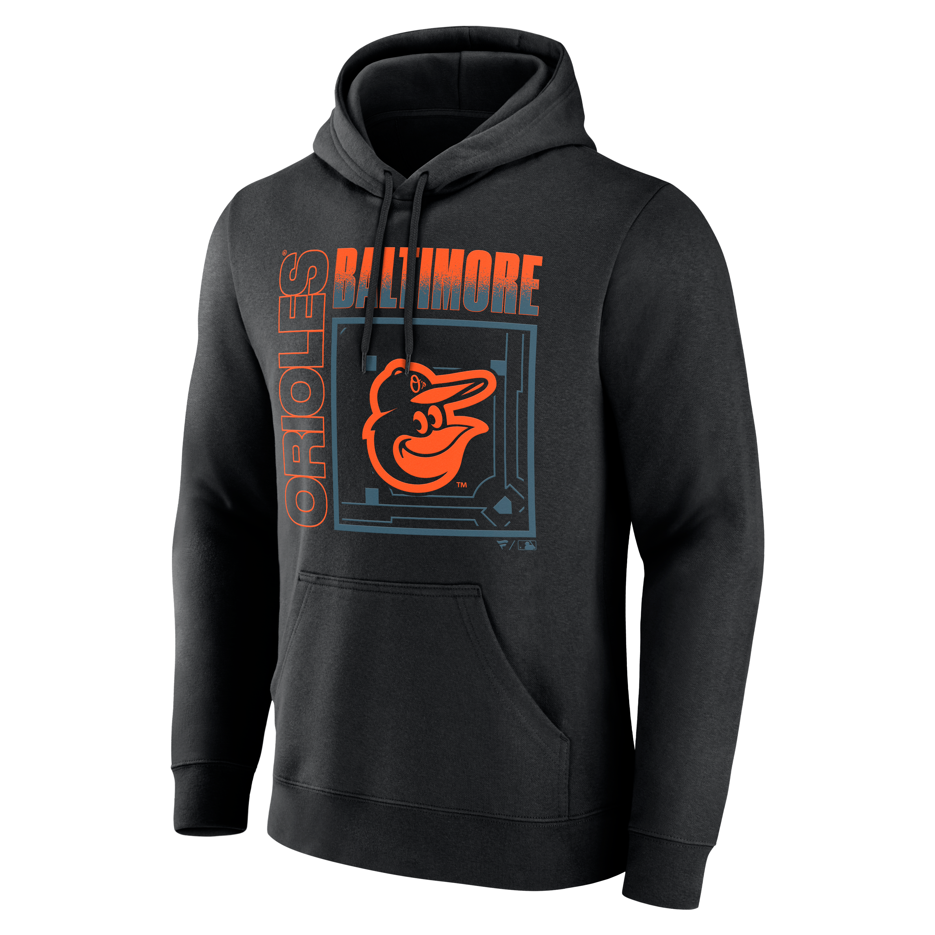 Men's Black Baltimore Orioles Home Field Pop Personalized Name & Number Hoodie