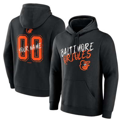 Sweat à capuche personnalisé Baltimore Orioles Hustle avec nom et numéro - Noir