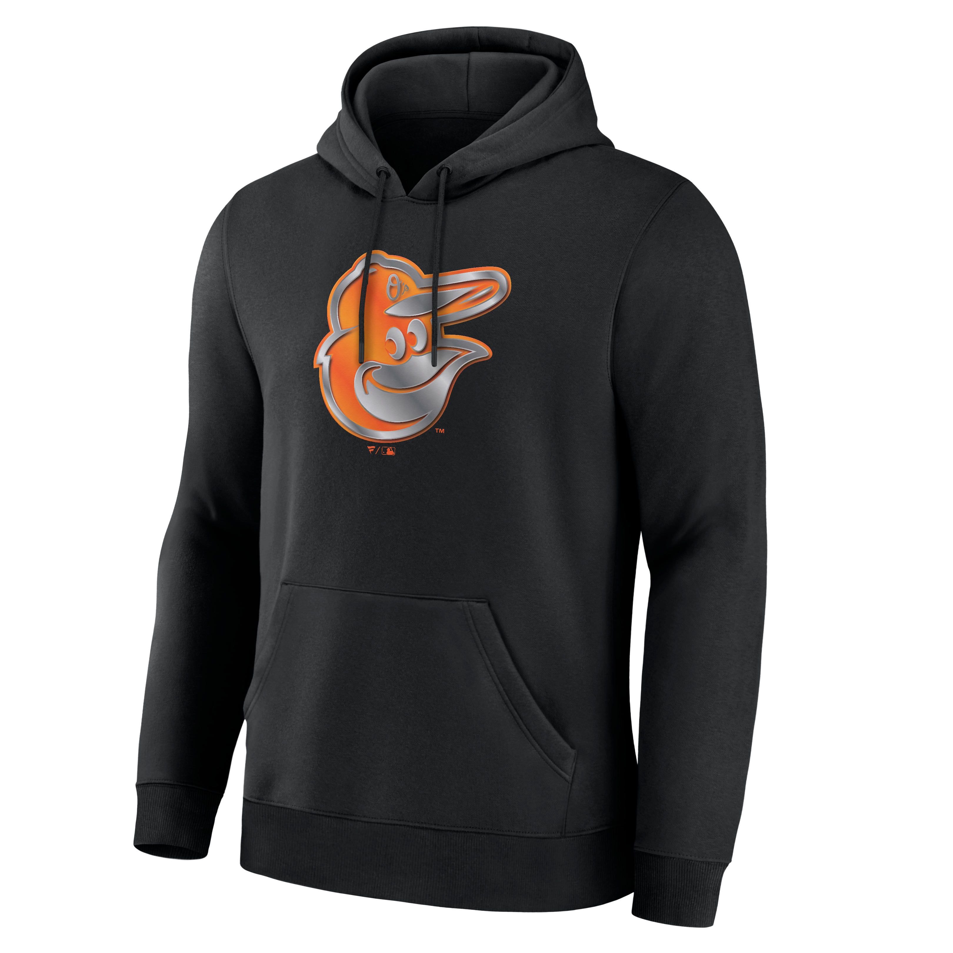 Sweat à capuche noir pour homme avec mascotte métallique des Orioles de Baltimore