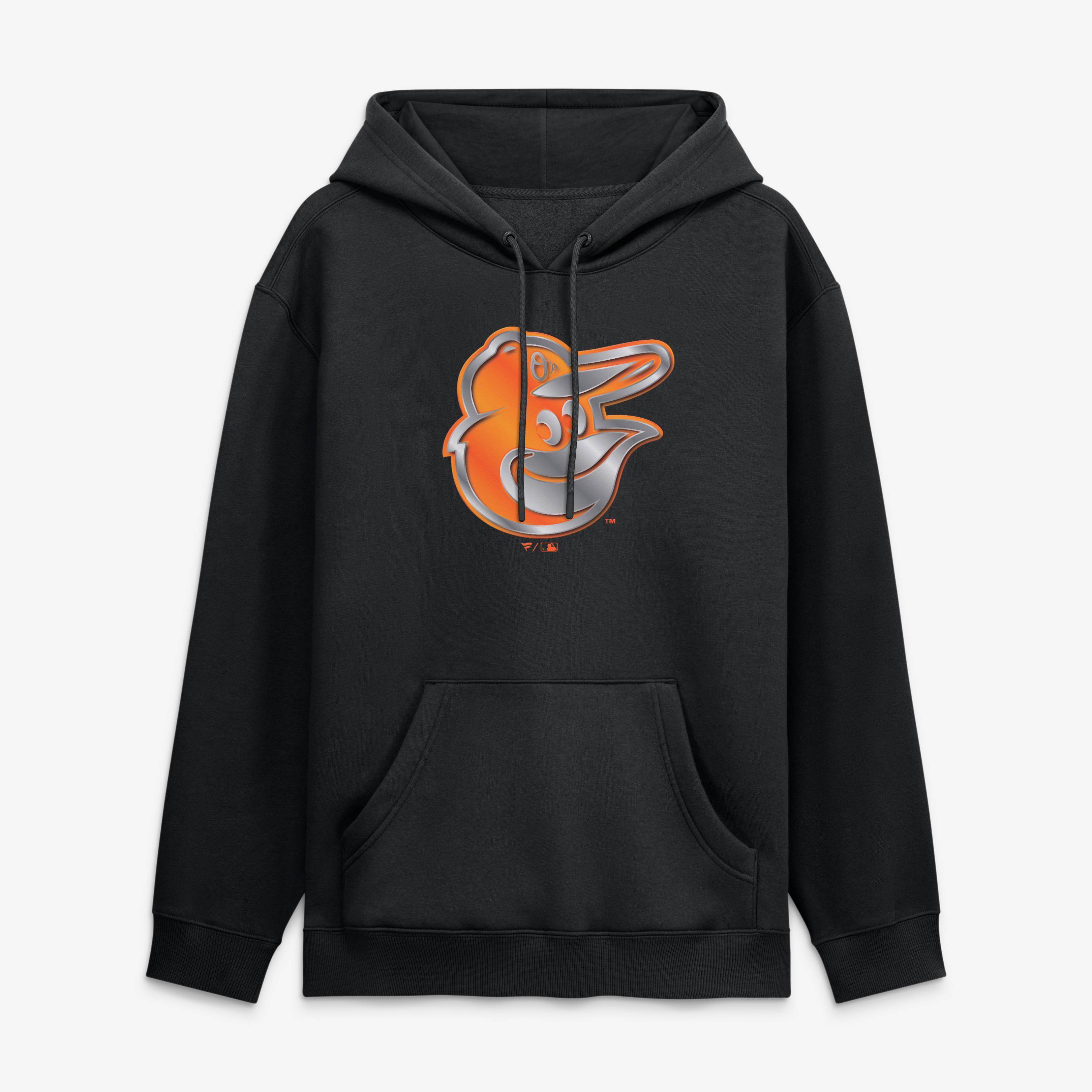 Sweat à capuche noir pour homme avec mascotte métallique des Orioles de Baltimore
