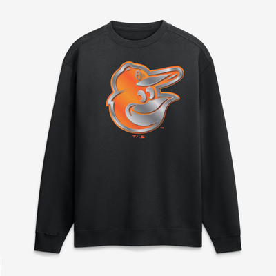 Baltimore Orioles  Metallic Mascot Sweatshirt - Black
