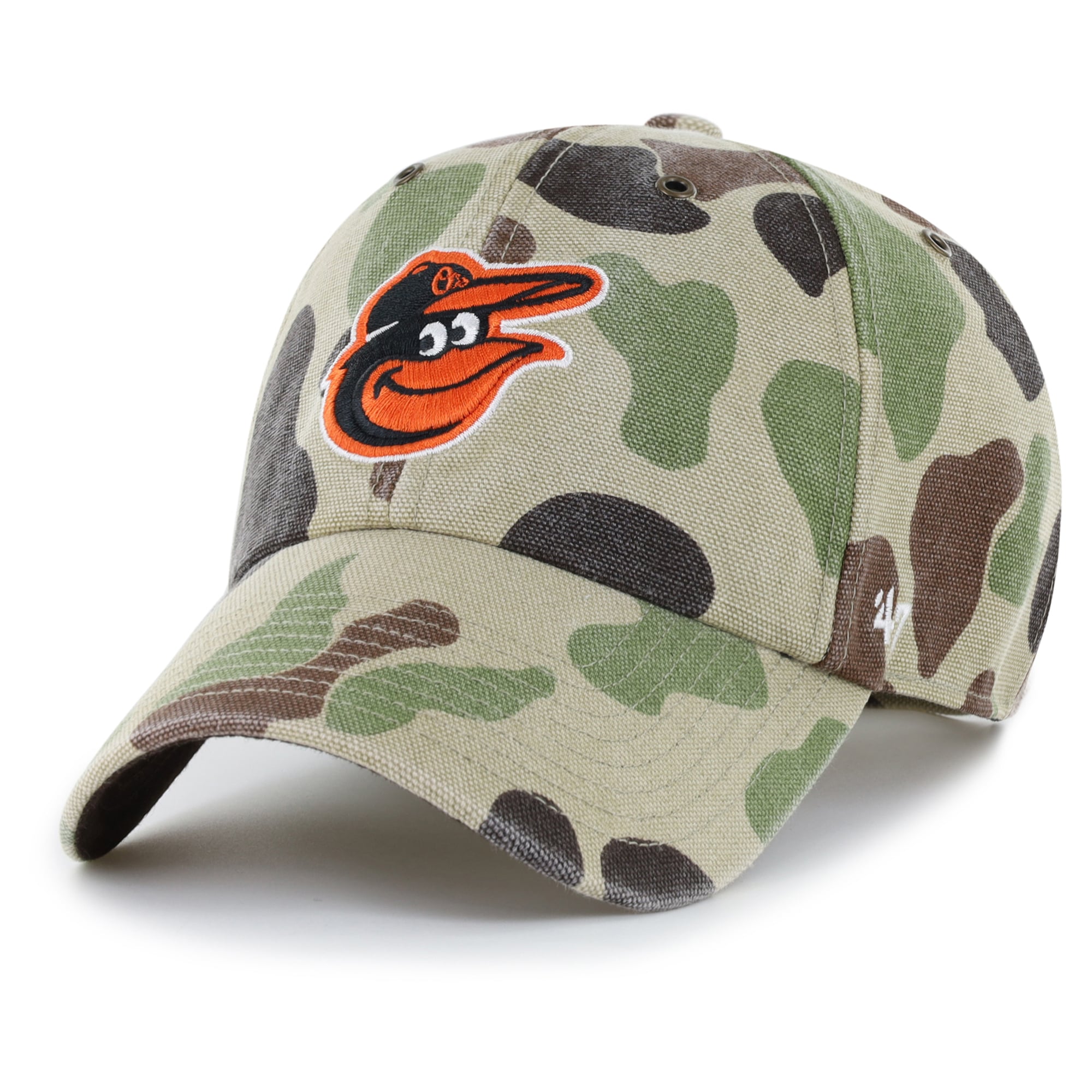 Casquette ajustable Carhartt x '47 Camo Baltimore Orioles Duck Clean Up pour homme