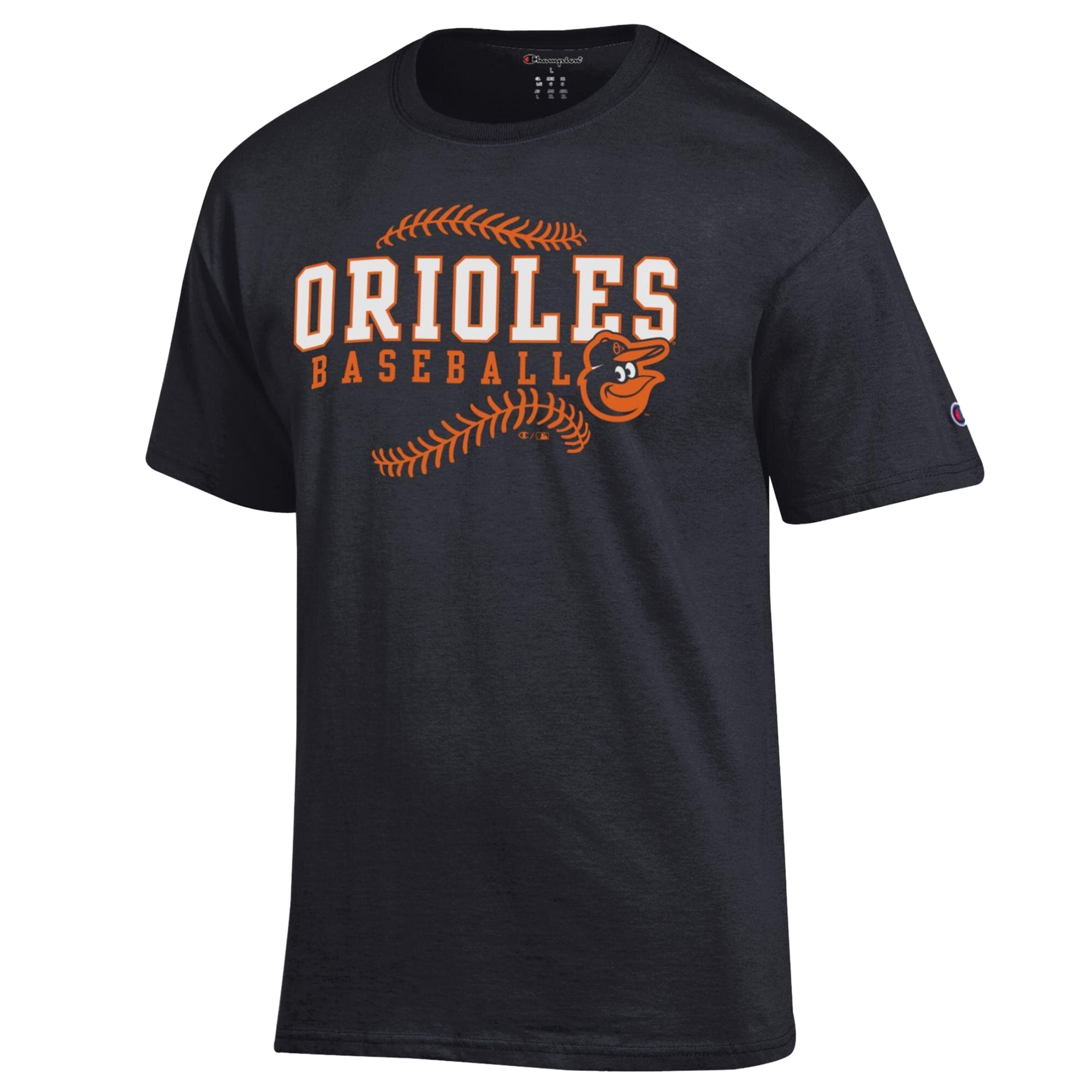 T-shirt de baseball noir Champion Baltimore Orioles pour homme