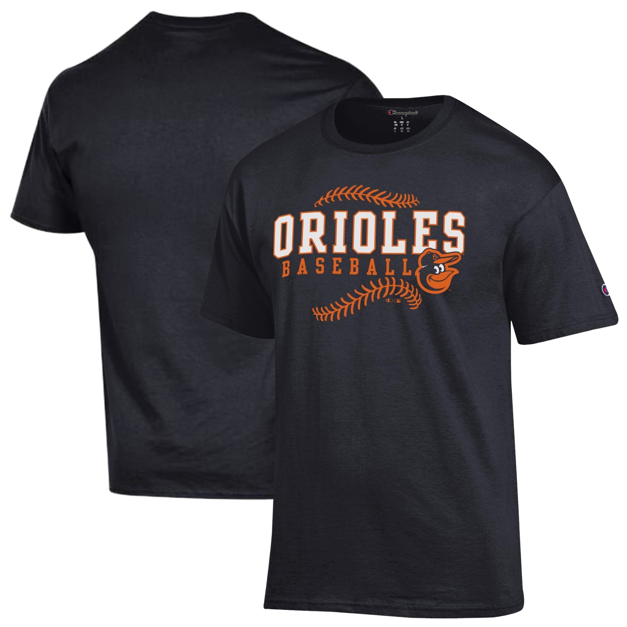 T-shirt de baseball noir Champion Baltimore Orioles pour homme