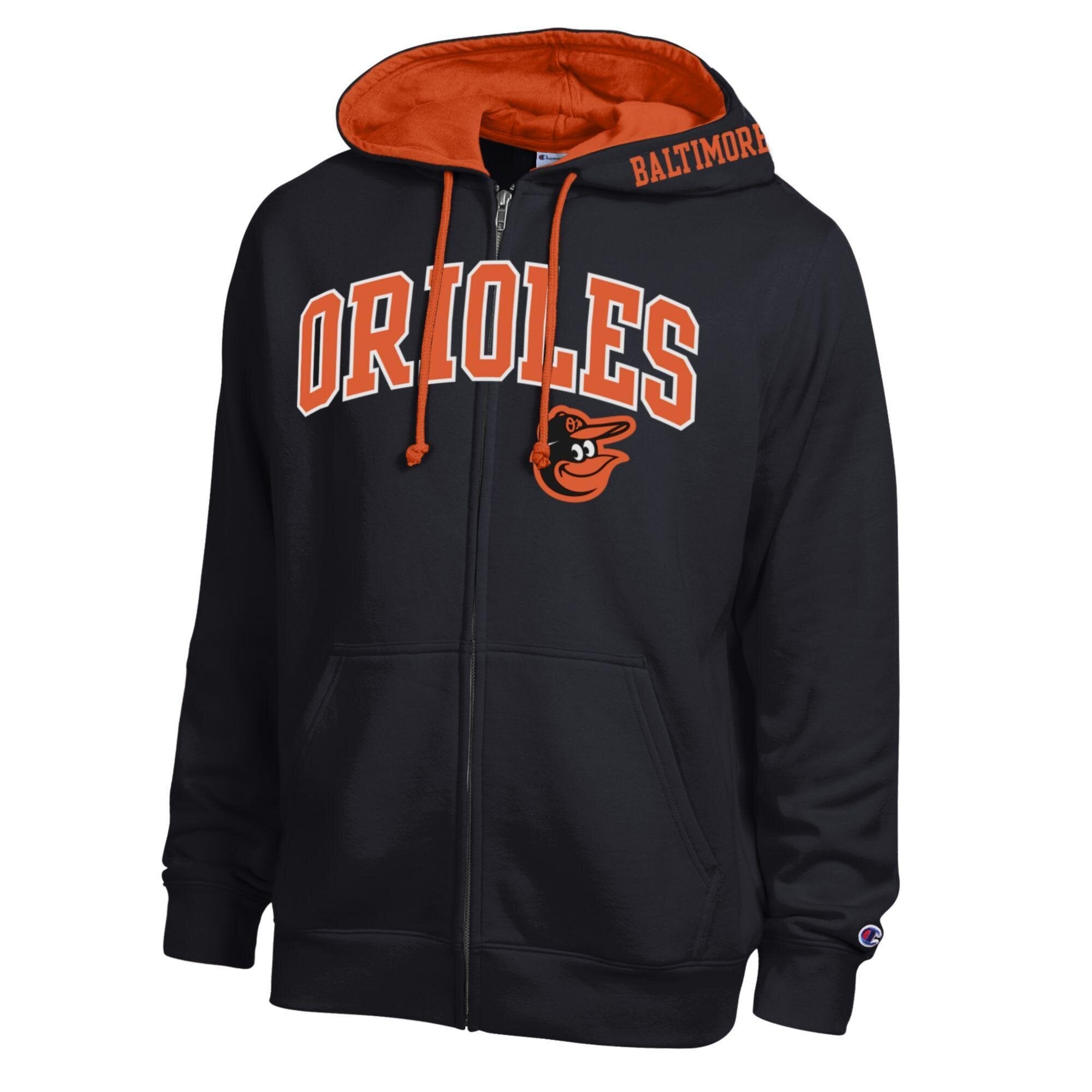 Men's Champion Black Baltimore Orioles Fleece Full-Zip Hoodie