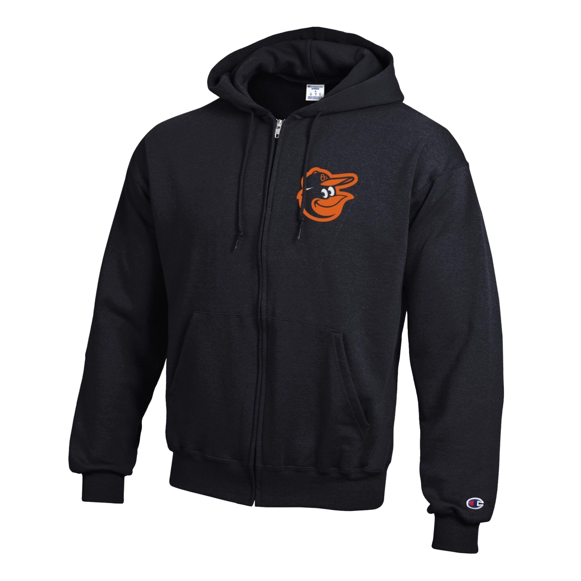 Sweat à capuche zippé Champion noir Baltimore Orioles Powerblend pour homme