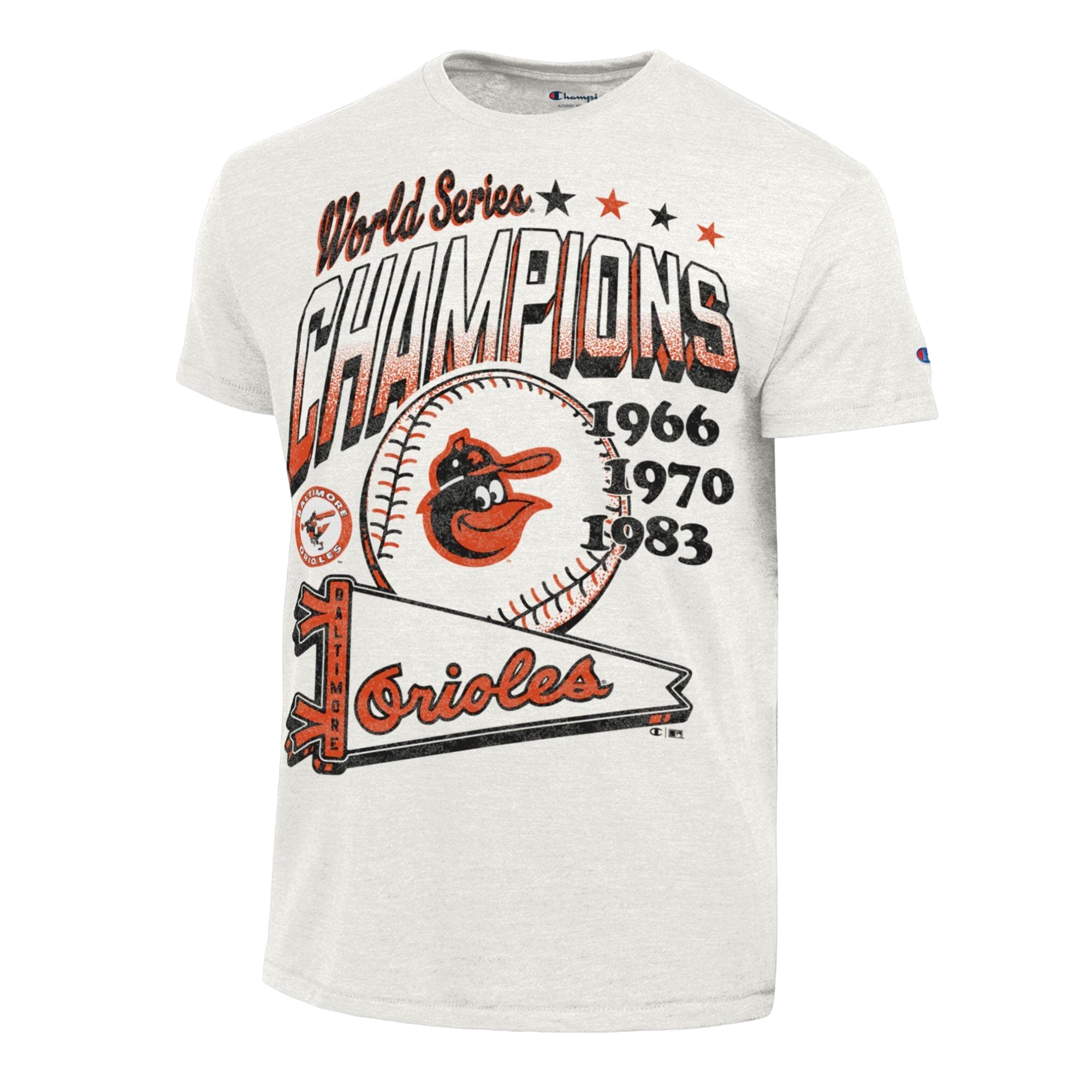 Men's Champion Cream Baltimore Orioles Winning Tradition Cooperstown Collection Tri-Blend T-Shirt