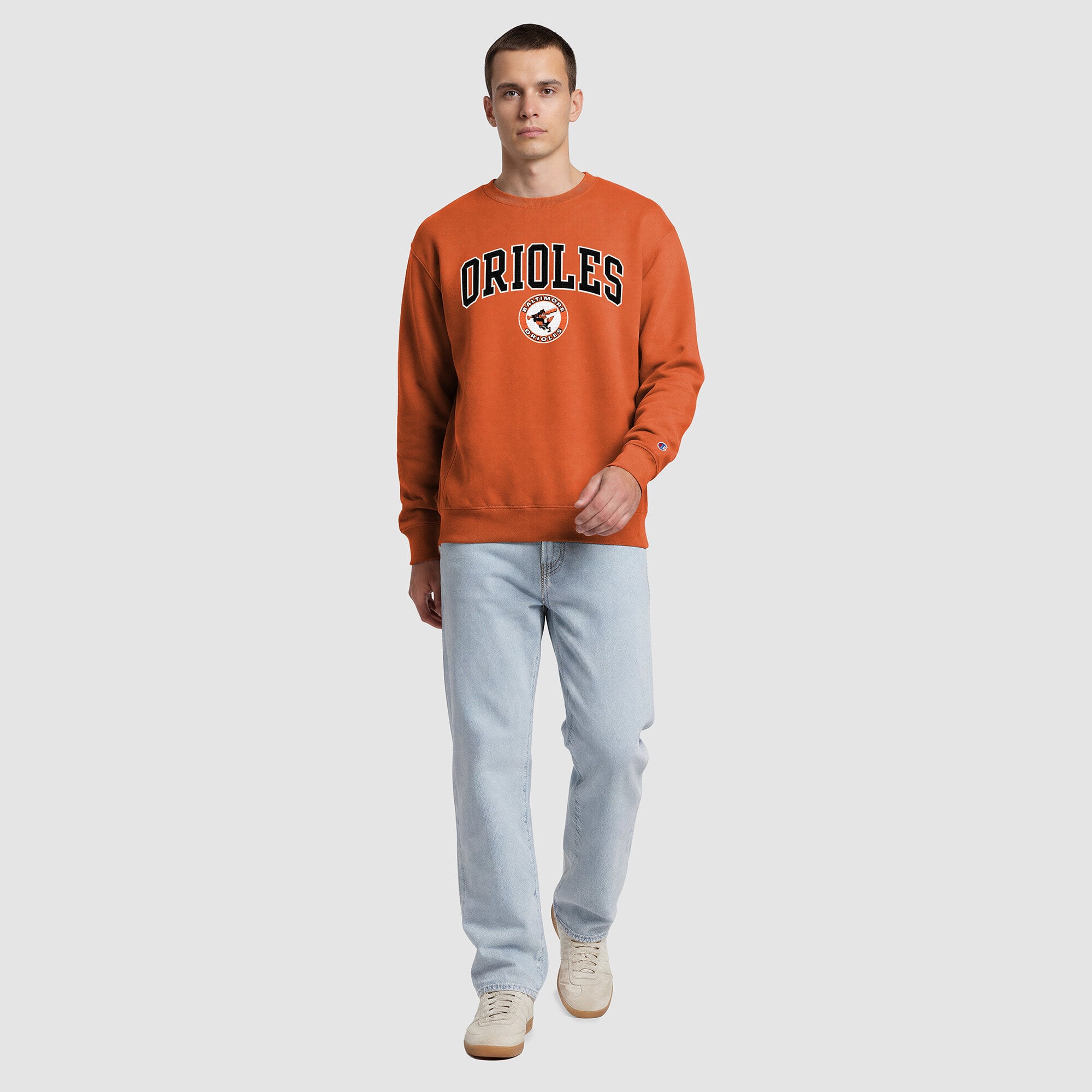 Sweat-shirt polaire Champion orange Baltimore Orioles pour homme