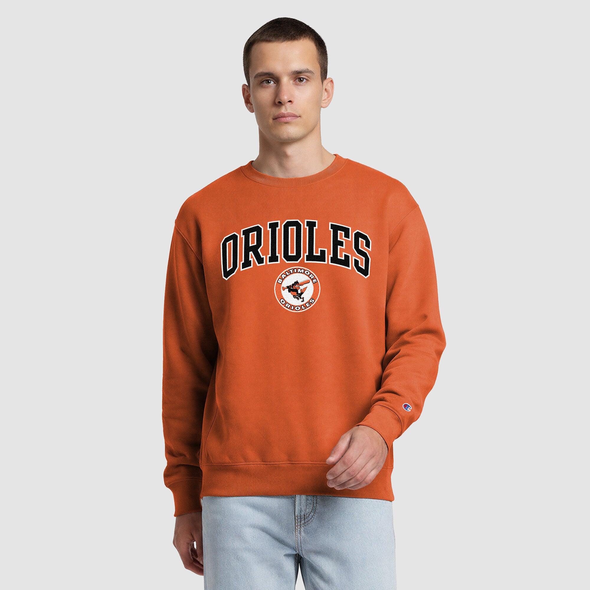 Sweat-shirt polaire Champion orange Baltimore Orioles pour homme