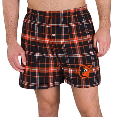Baltimore Orioles Concepts Sport Ultimate Flannel Boxers - Black/Orange
