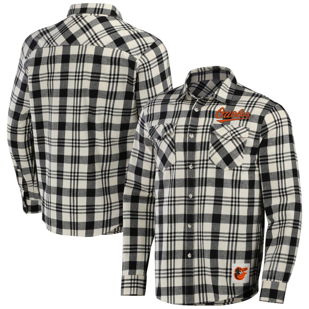 Baltimore Orioles Darius Rucker Collection by Fanatics Plaid Flannel Button-Up Shirt - Black