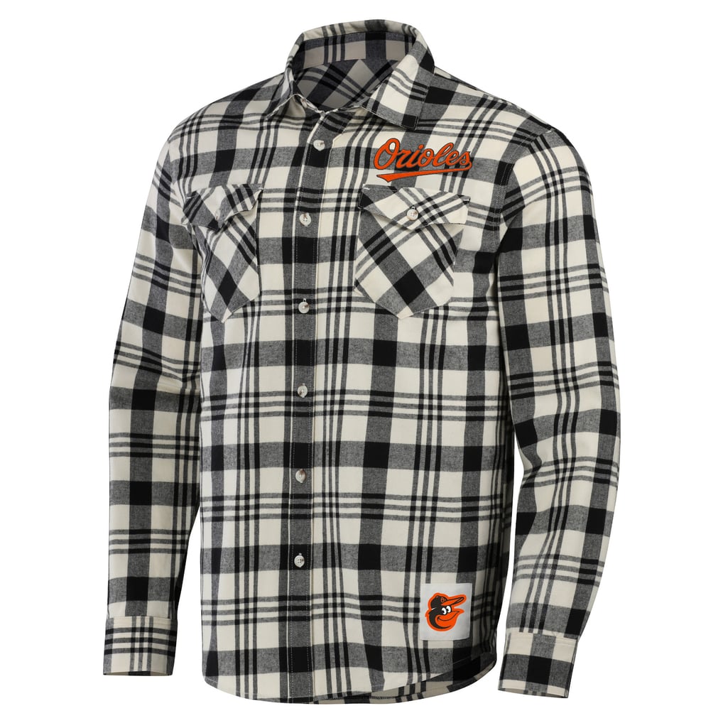 Baltimore Orioles Darius Rucker Collection by Fanatics Plaid Flannel Button-Up Shirt - Black