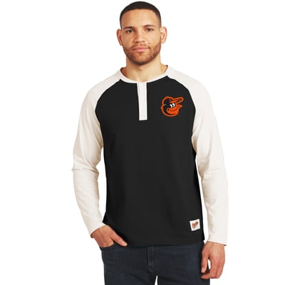 Baltimore Orioles Darius Rucker Collection by Fanatics Henley Long Sleeve T-Shirt - Black/White