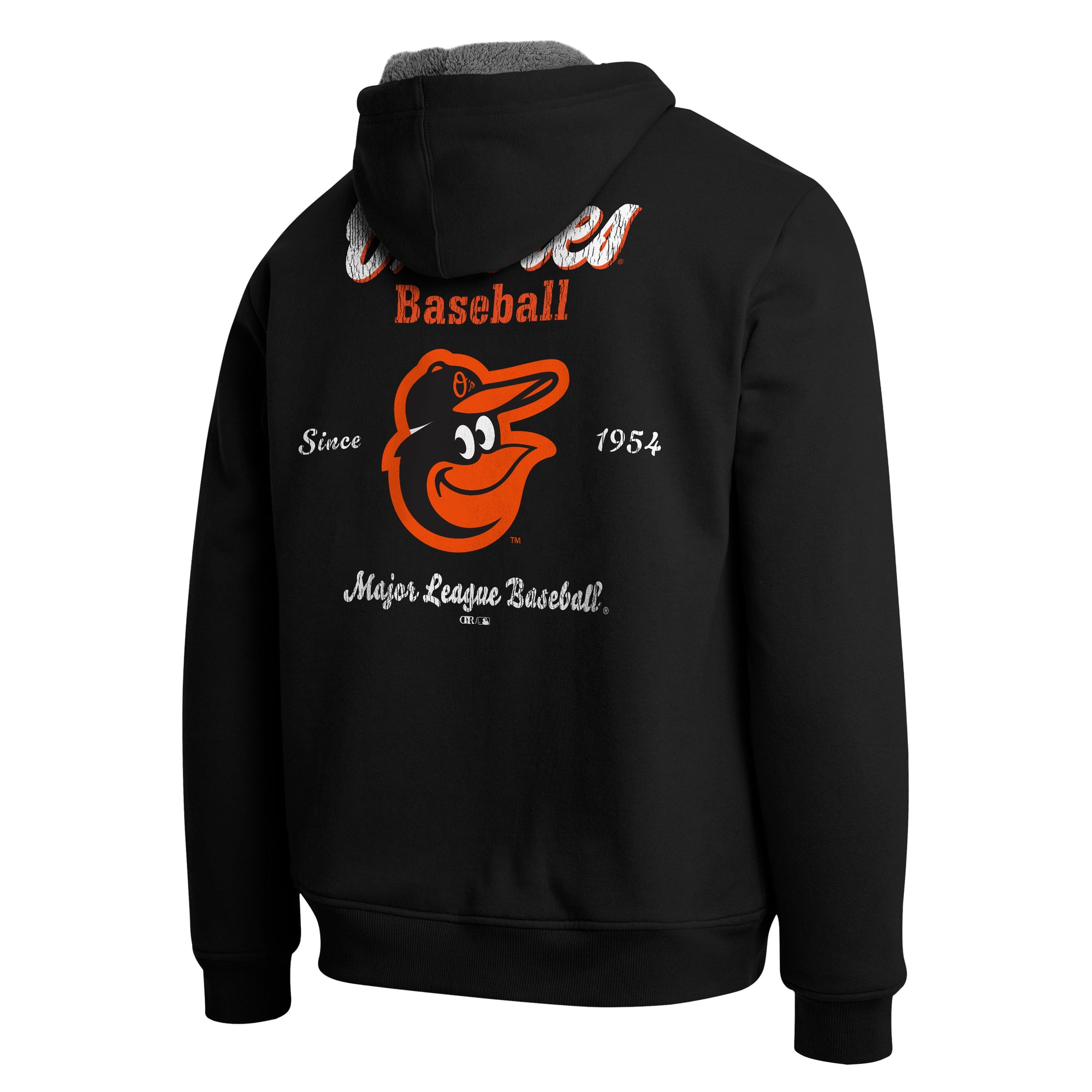 Sweat-shirt zippé intégral doublé sherpa orange/gris de la collection Darius Rucker pour homme par Fanatics, aux couleurs des Orioles Baltimore.