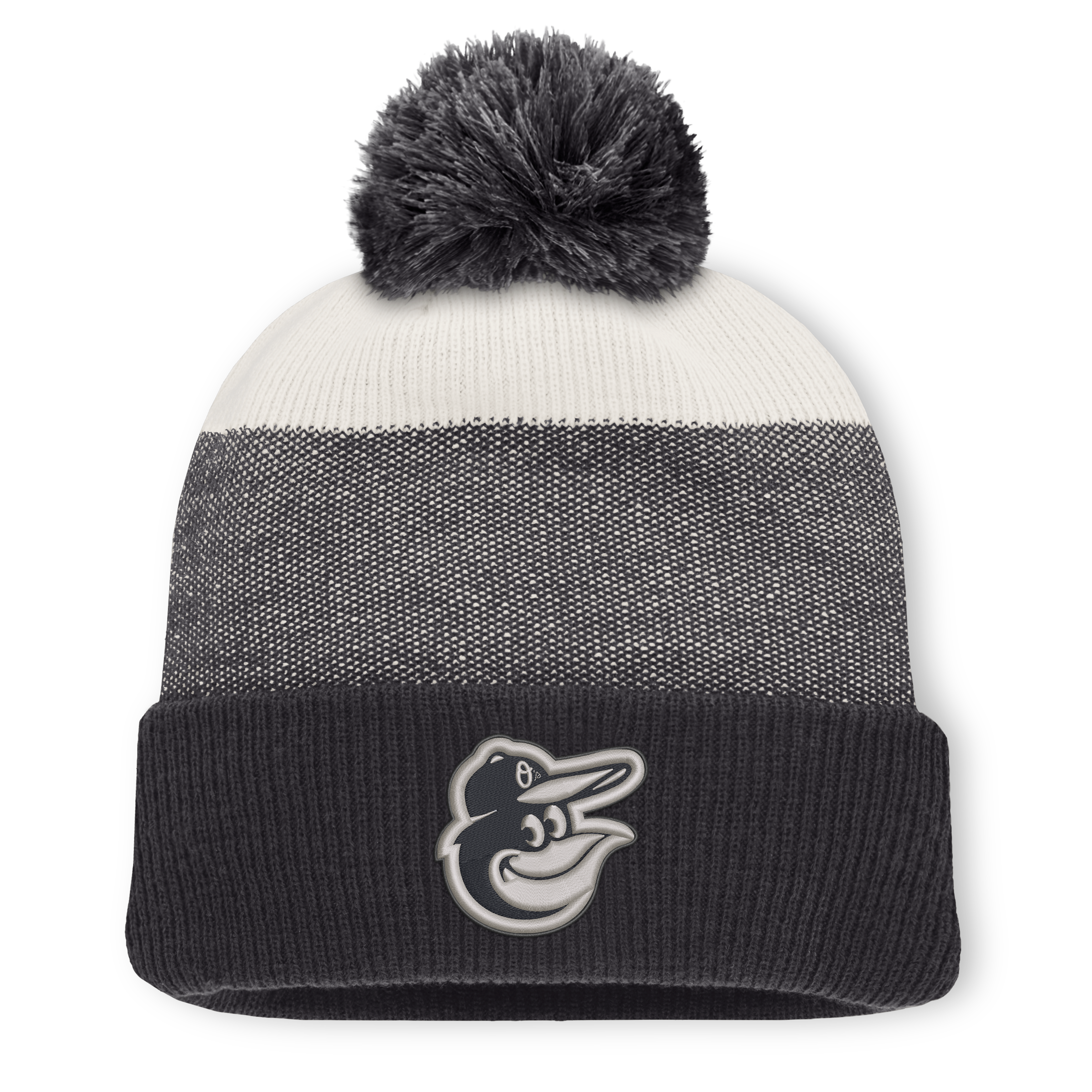 Bonnet à revers pour homme Fanatics gris anthracite/gris Baltimore Orioles avec pompon