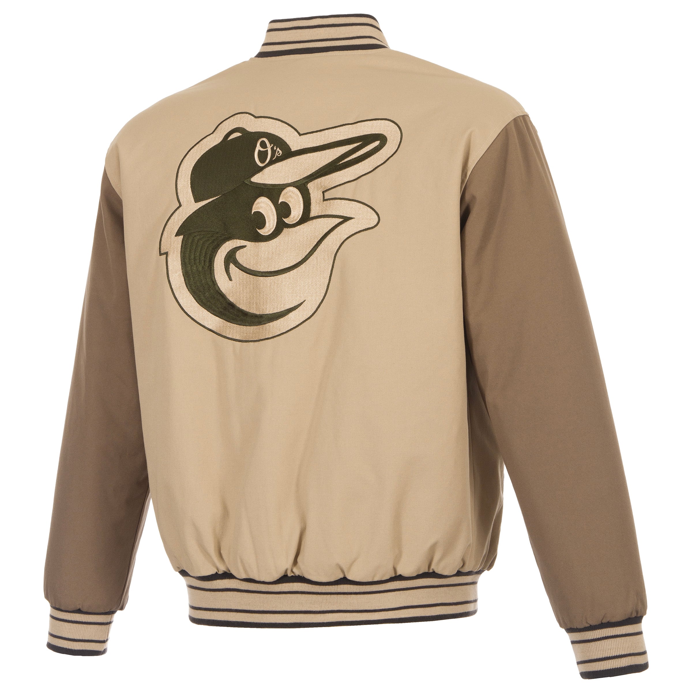 Veste réversible en toile beige/marron pour homme JH Design Baltimore Orioles