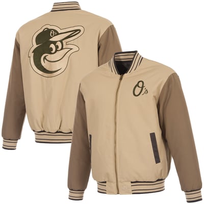 Baltimore Orioles JH Design Reversible Canvas Full-Zip Jacket - Tan/Brown