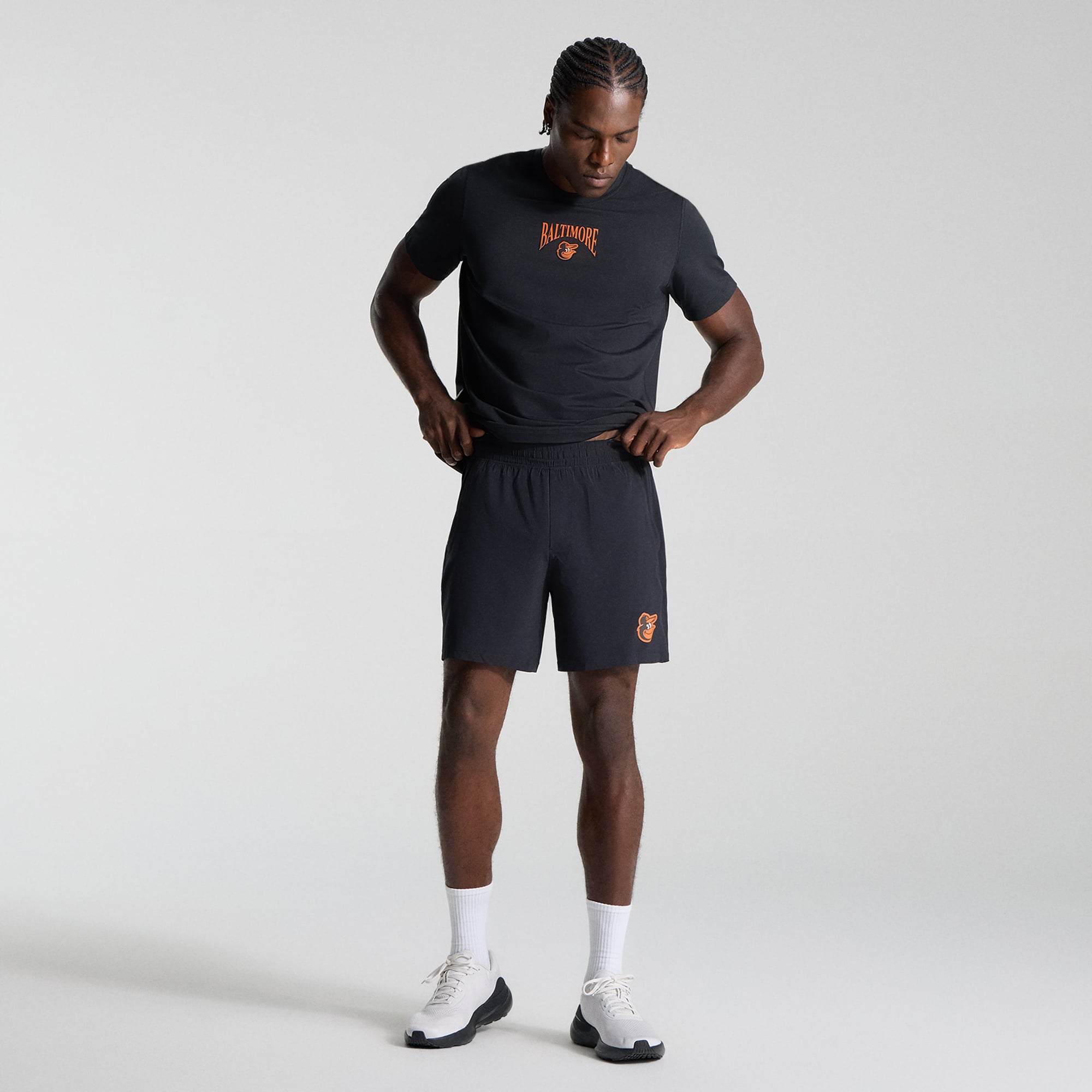 Short sans doublure Pace Breaker noir Baltimore Orioles pour homme de 7 pouces la marque lululemon