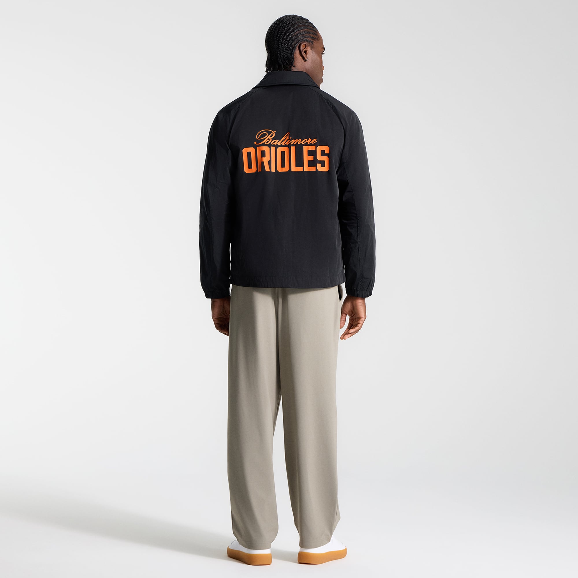 Veste de coach raglan noire Baltimore Orioles lululemon pour homme