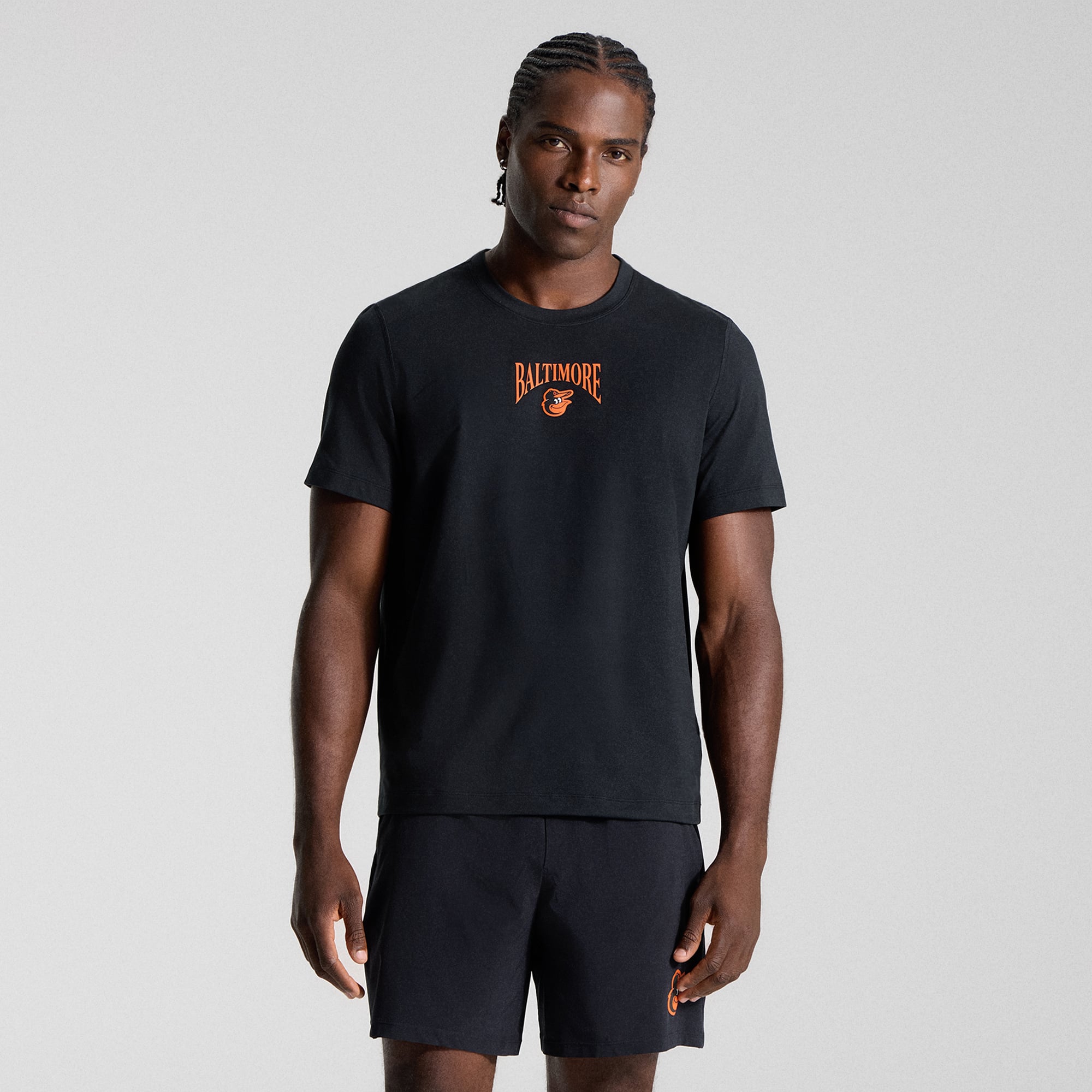 T-shirt en jersey doux noir Baltimore Orioles pour homme de la marque lululemon