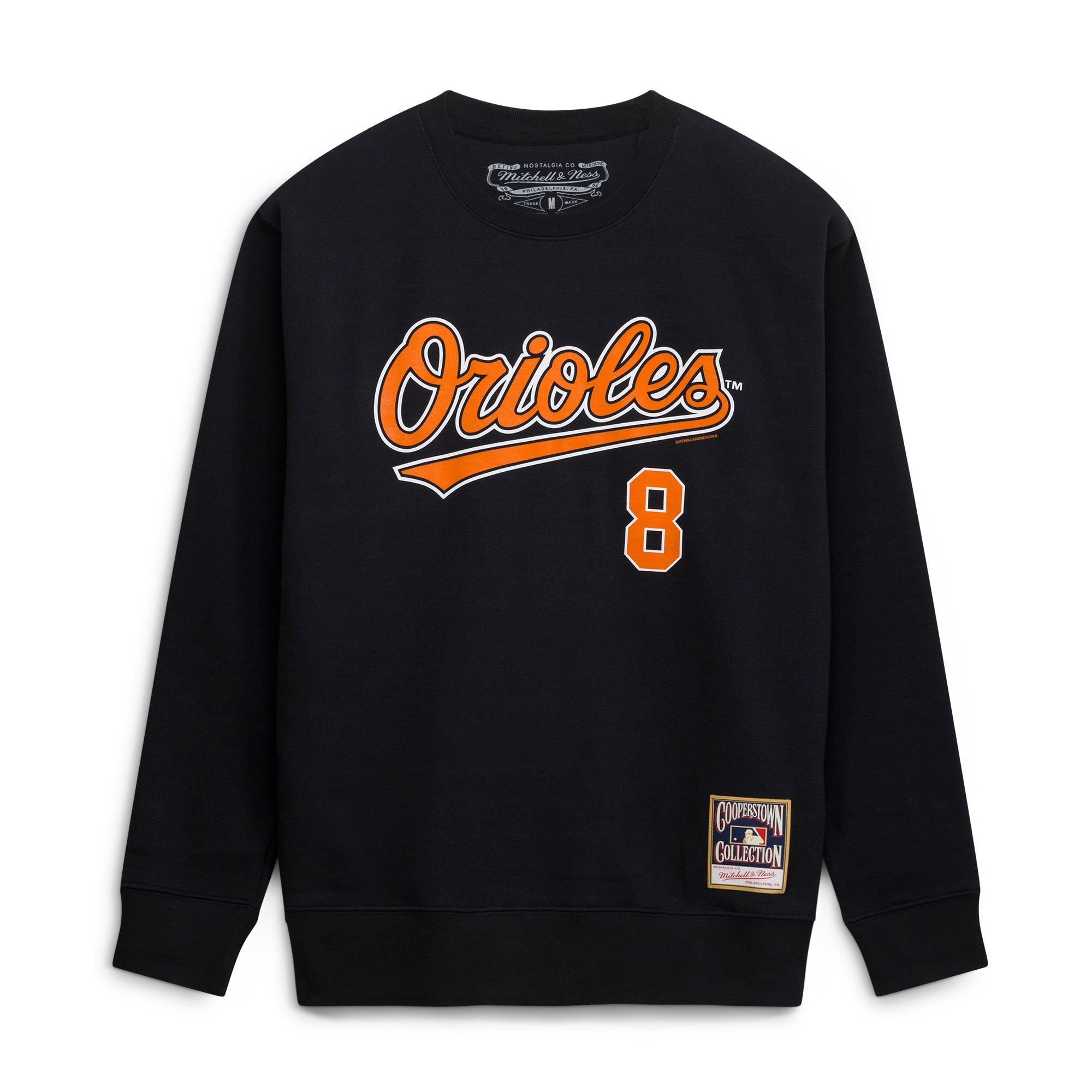 Men's Mitchell & Ness Cal Ripken Jr. Black Baltimore Orioles Classic Player Number Sweatshirt