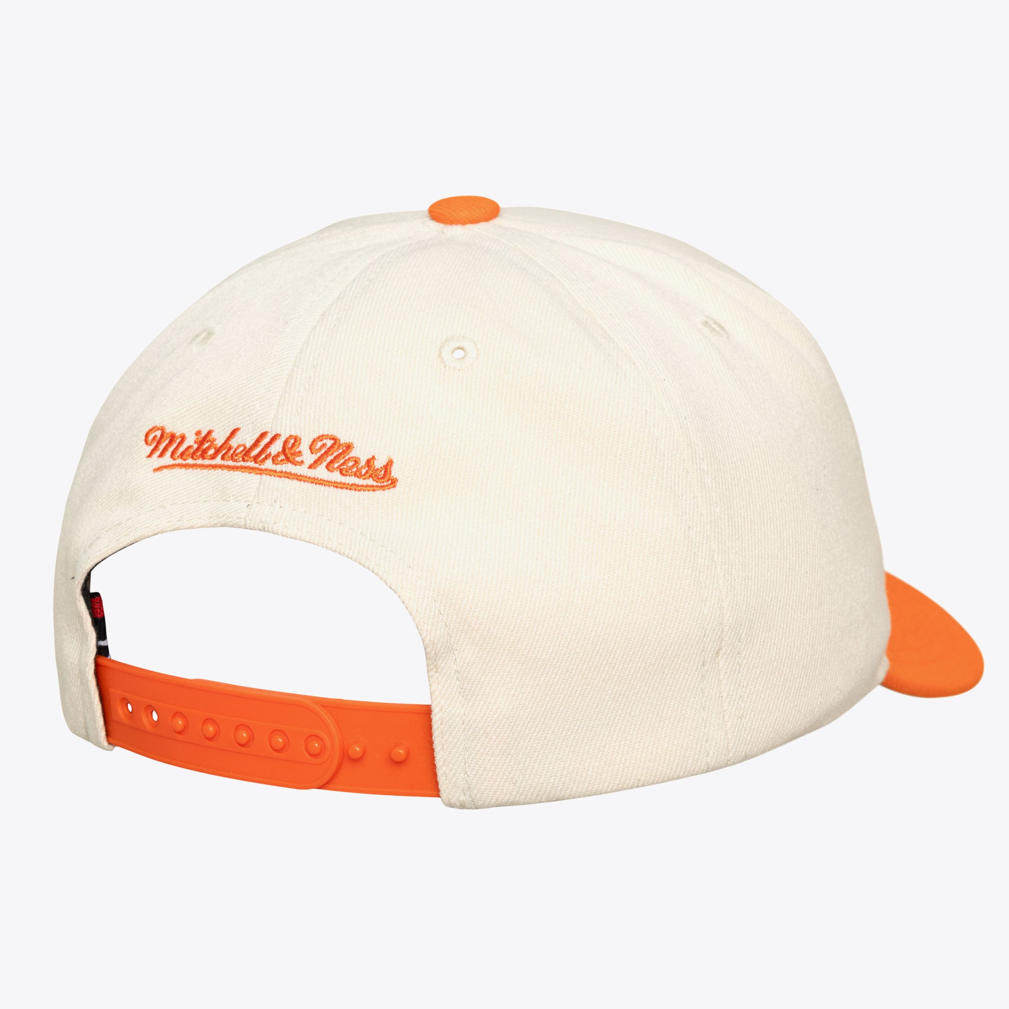 Men's Mitchell & Ness  Cream/Orange Baltimore Orioles Flawless Stretch-Snapback Hat