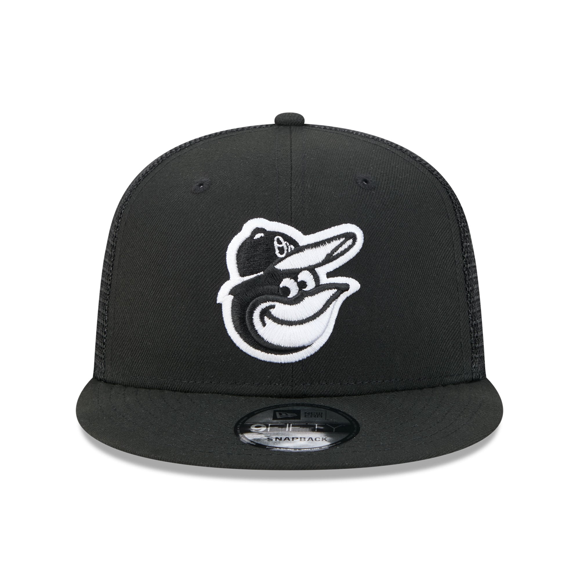 Men's New Era Black Baltimore Orioles 9FIFTY Adjustable Trucker Hat