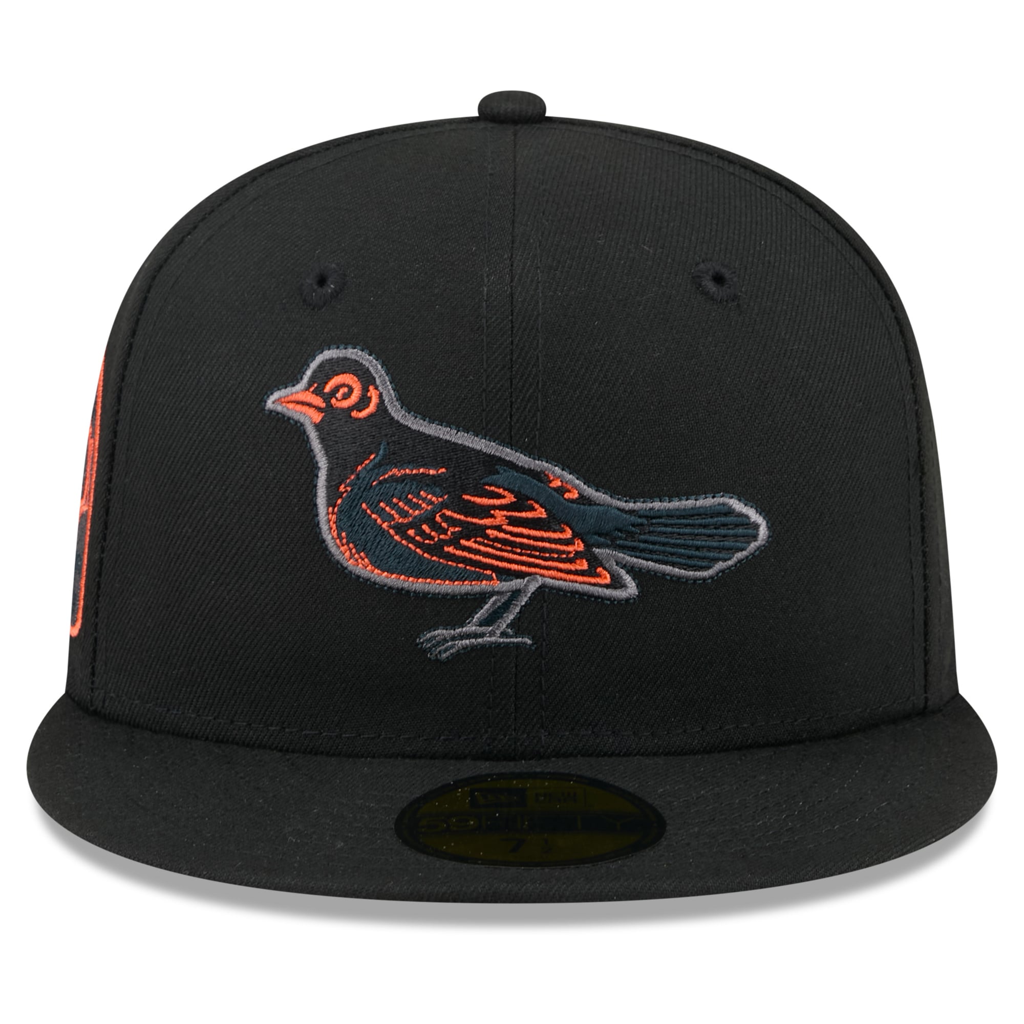 Casquette ajustée New Era 59FIFTY pour homme, noire, Baltimore Orioles.