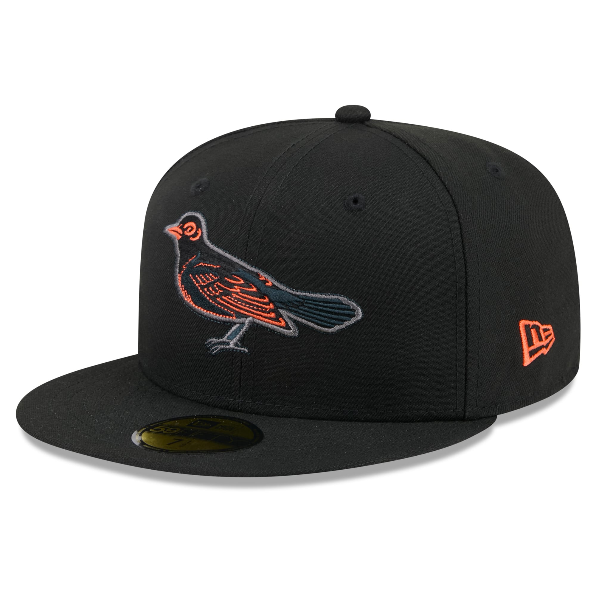 Casquette ajustée New Era 59FIFTY pour homme, noire, Baltimore Orioles.
