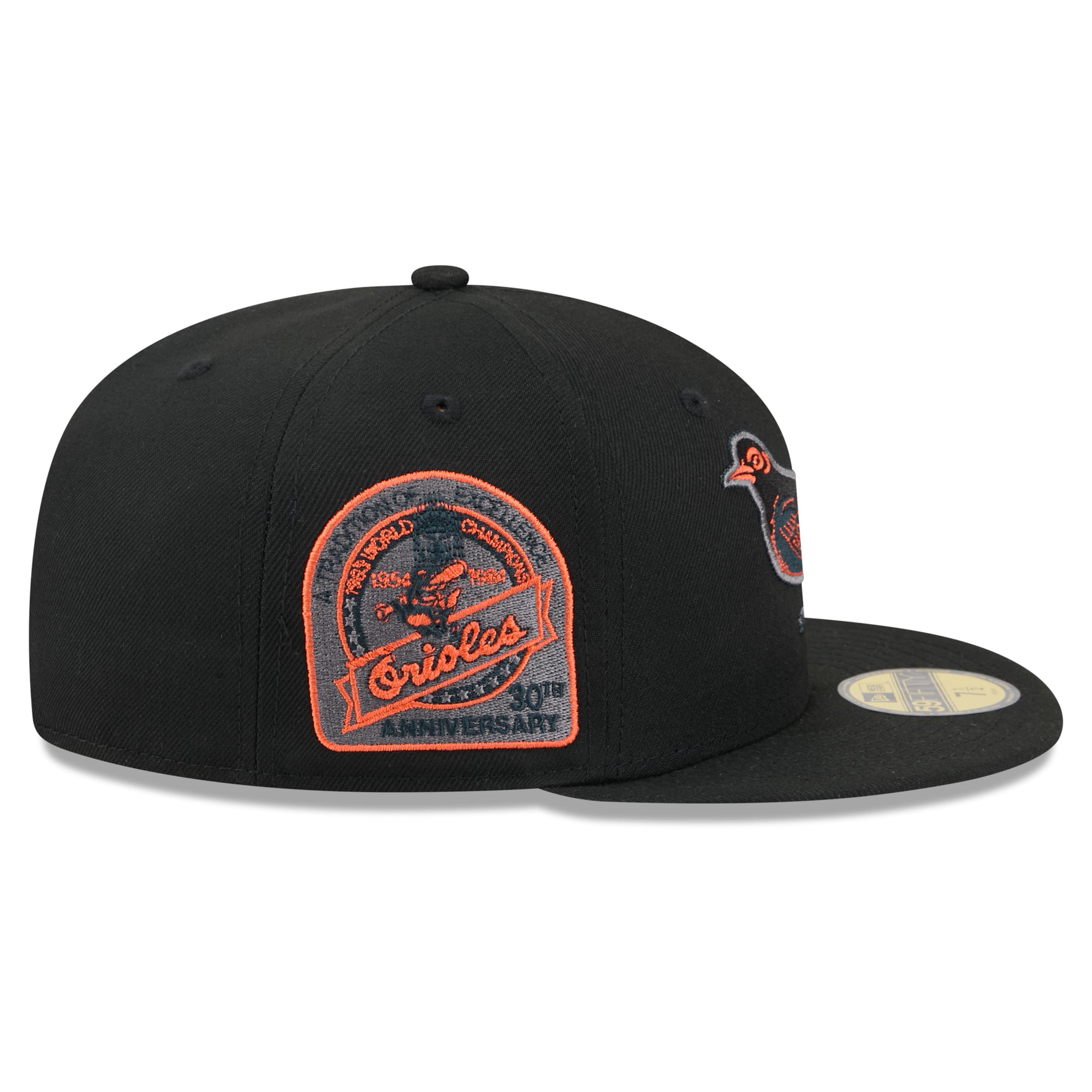 Casquette ajustée New Era 59FIFTY pour homme, noire, Baltimore Orioles.