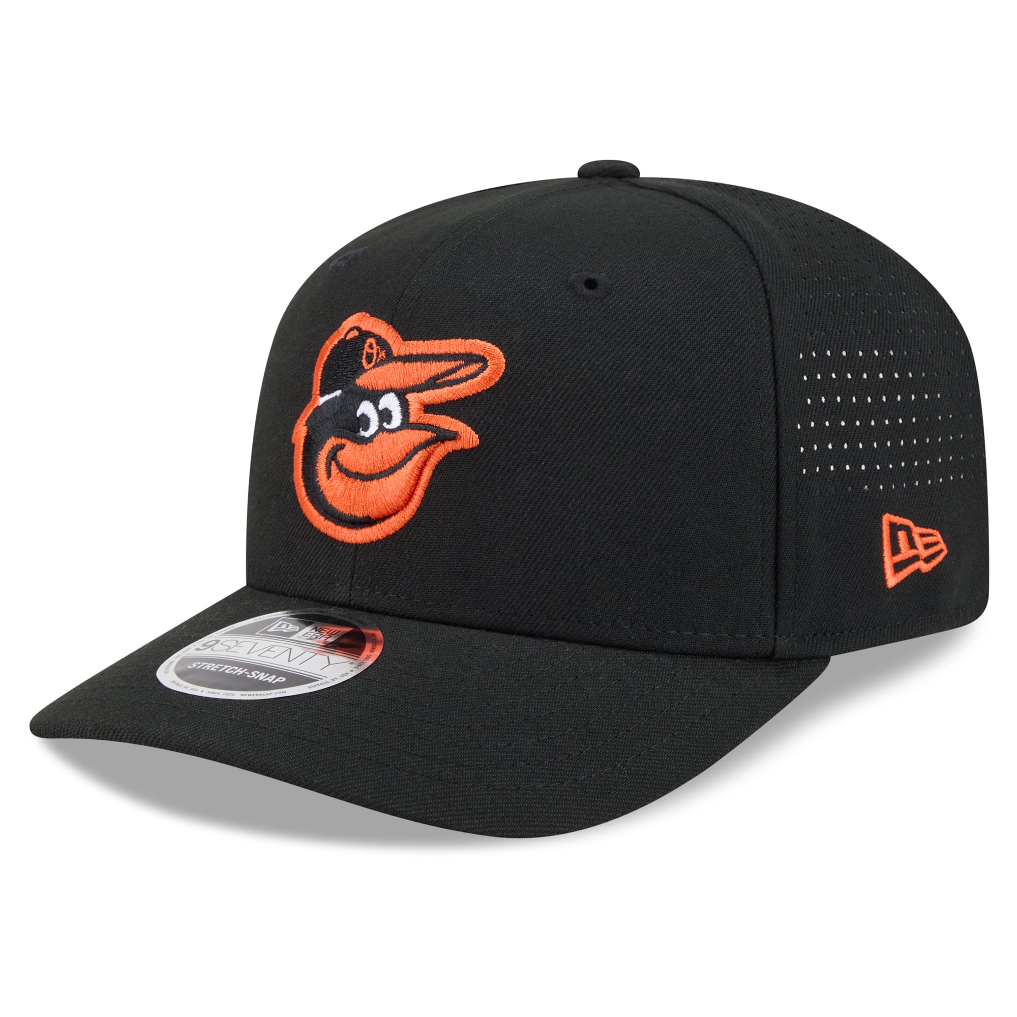 Casquette ajustable New Era noire Baltimore Orioles Performance 9SEVENTY pour homme