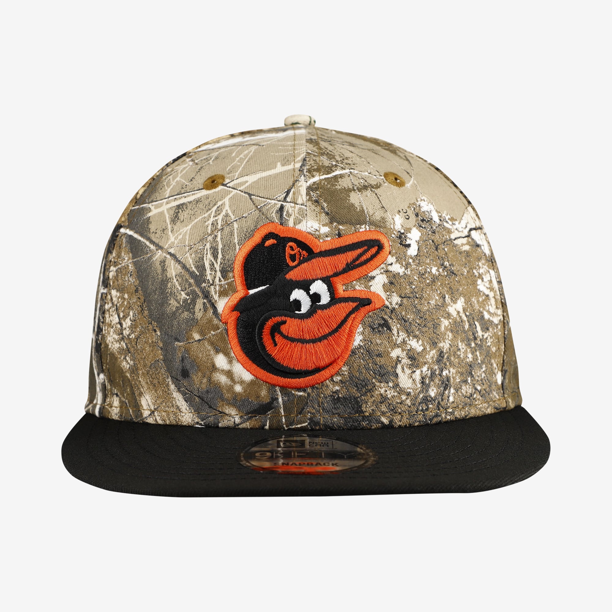 Casquette snapback New Era 9FIFTY camouflage Baltimore Orioles Realtree Orange Pop pour homme