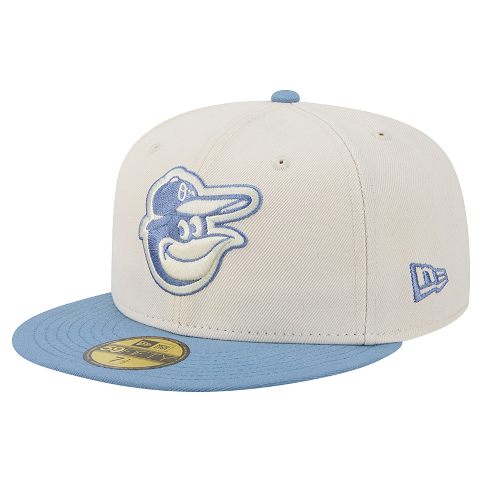 Casquette ajustée New Era pour homme, coloris crème/bleu clair Baltimore Orioles, modèle 59FIFTY