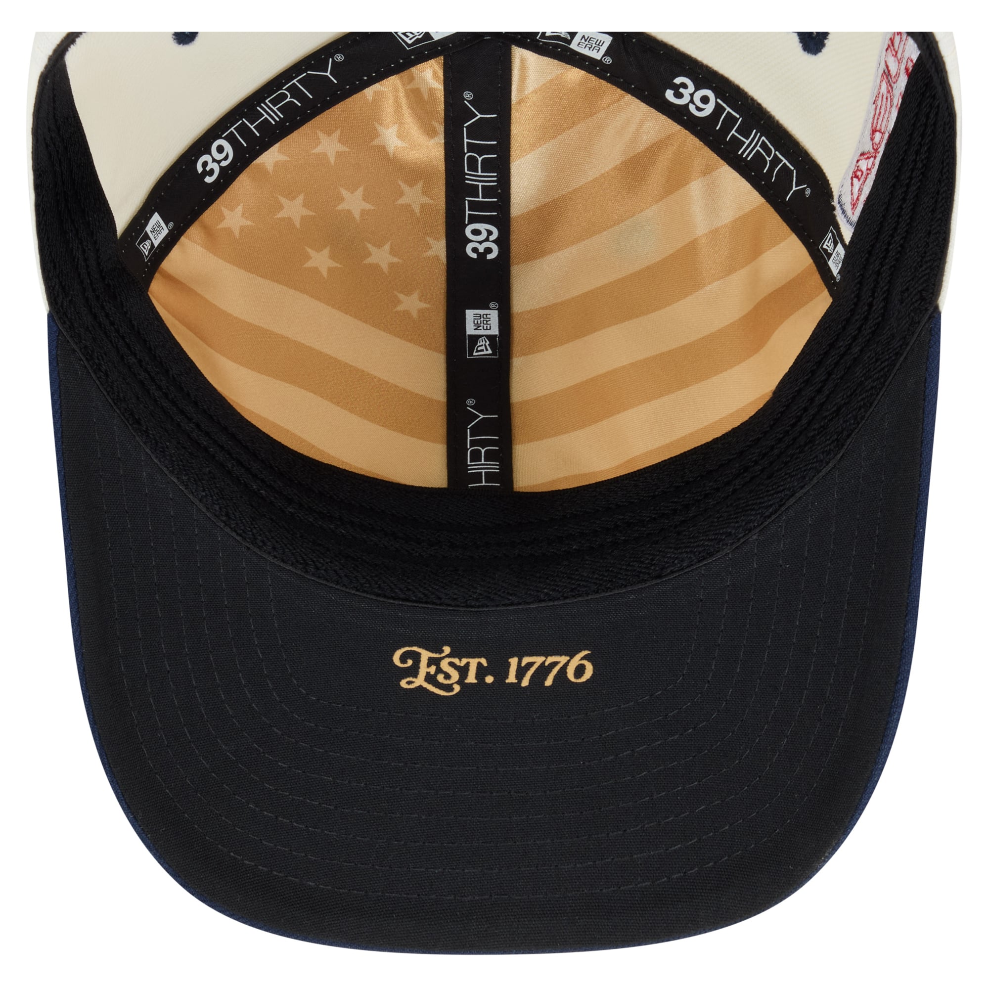 Men's New Era Cream/Navy Baltimore Orioles USA 250 Fourth of July 39THIRTY M-Crown Flex Hat