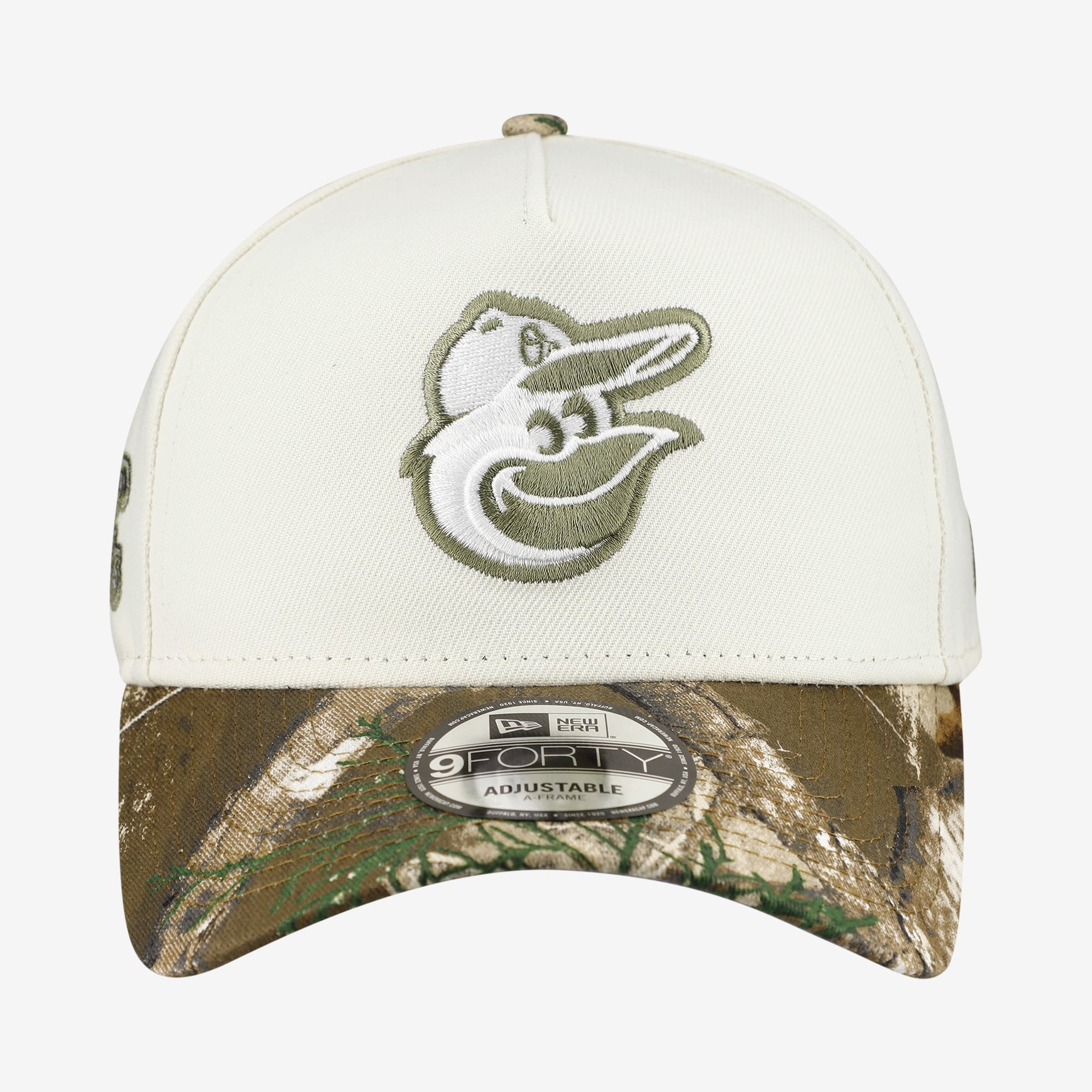 Men's New Era Cream/Realtree Camo Baltimore Orioles 9FORTY A-Frame Adjustable Hat