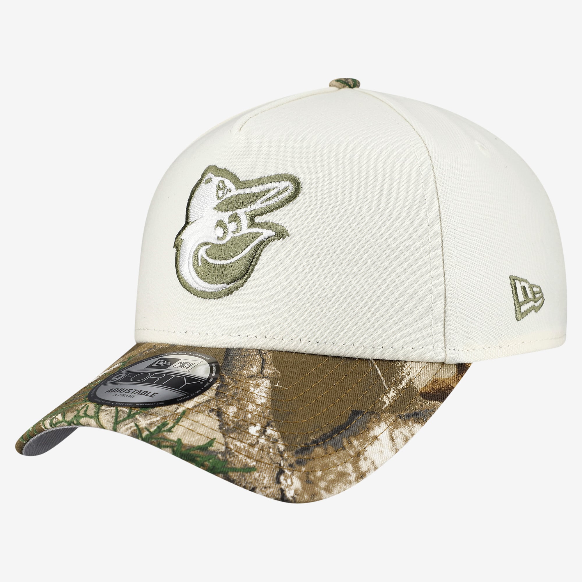 Men's New Era Cream/Realtree Camo Baltimore Orioles 9FORTY A-Frame Adjustable Hat