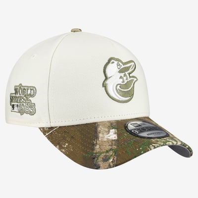 Baltimore Orioles New Era 9FORTY A-Frame Adjustable Hat - Cream/Realtree Camo