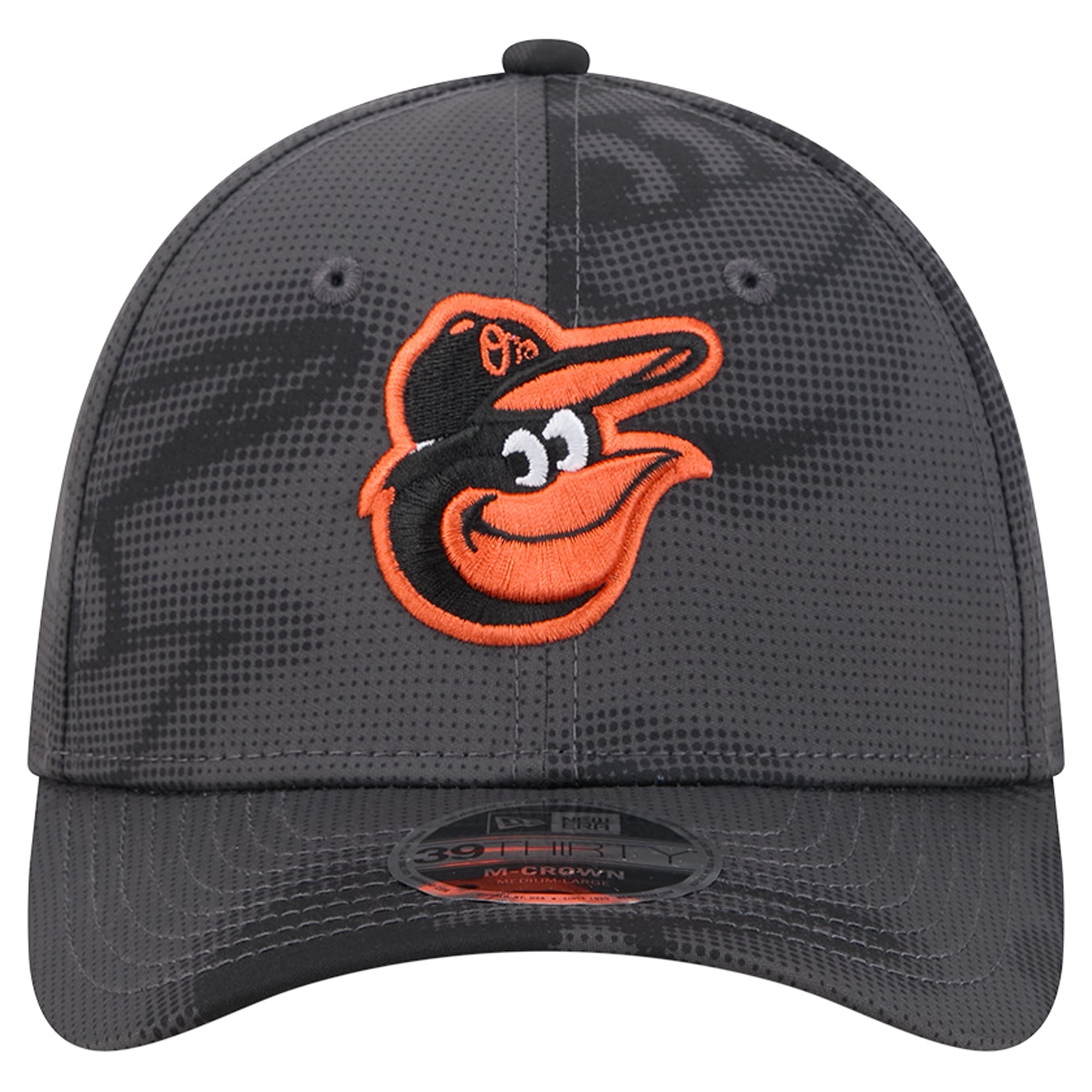 Men's New Era Gray Baltimore Orioles Halftone 39THIRTY Flex Hat