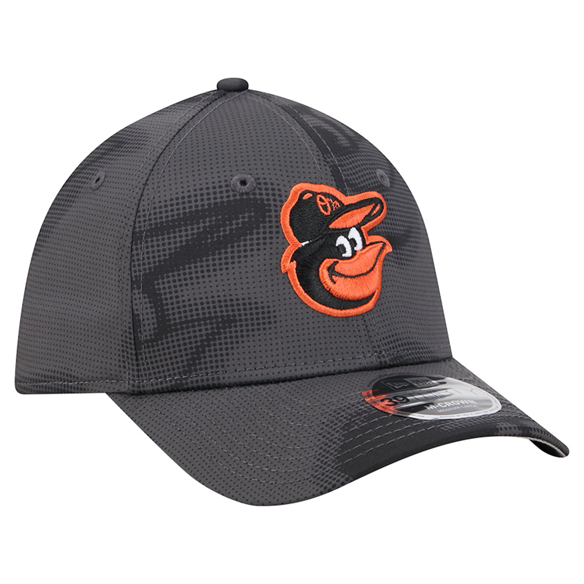 Men's New Era Gray Baltimore Orioles Halftone 39THIRTY Flex Hat