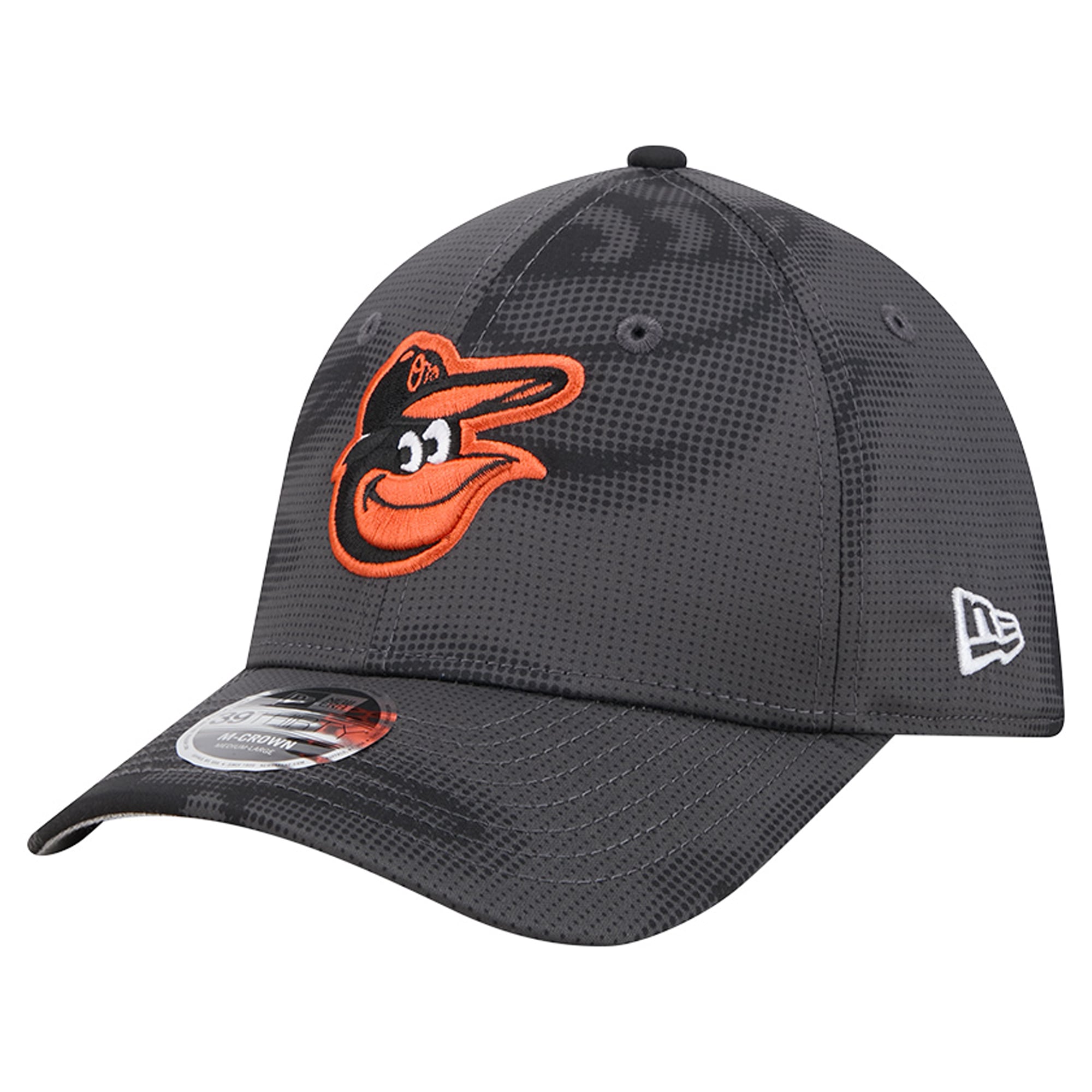 Men's New Era Gray Baltimore Orioles Halftone 39THIRTY Flex Hat